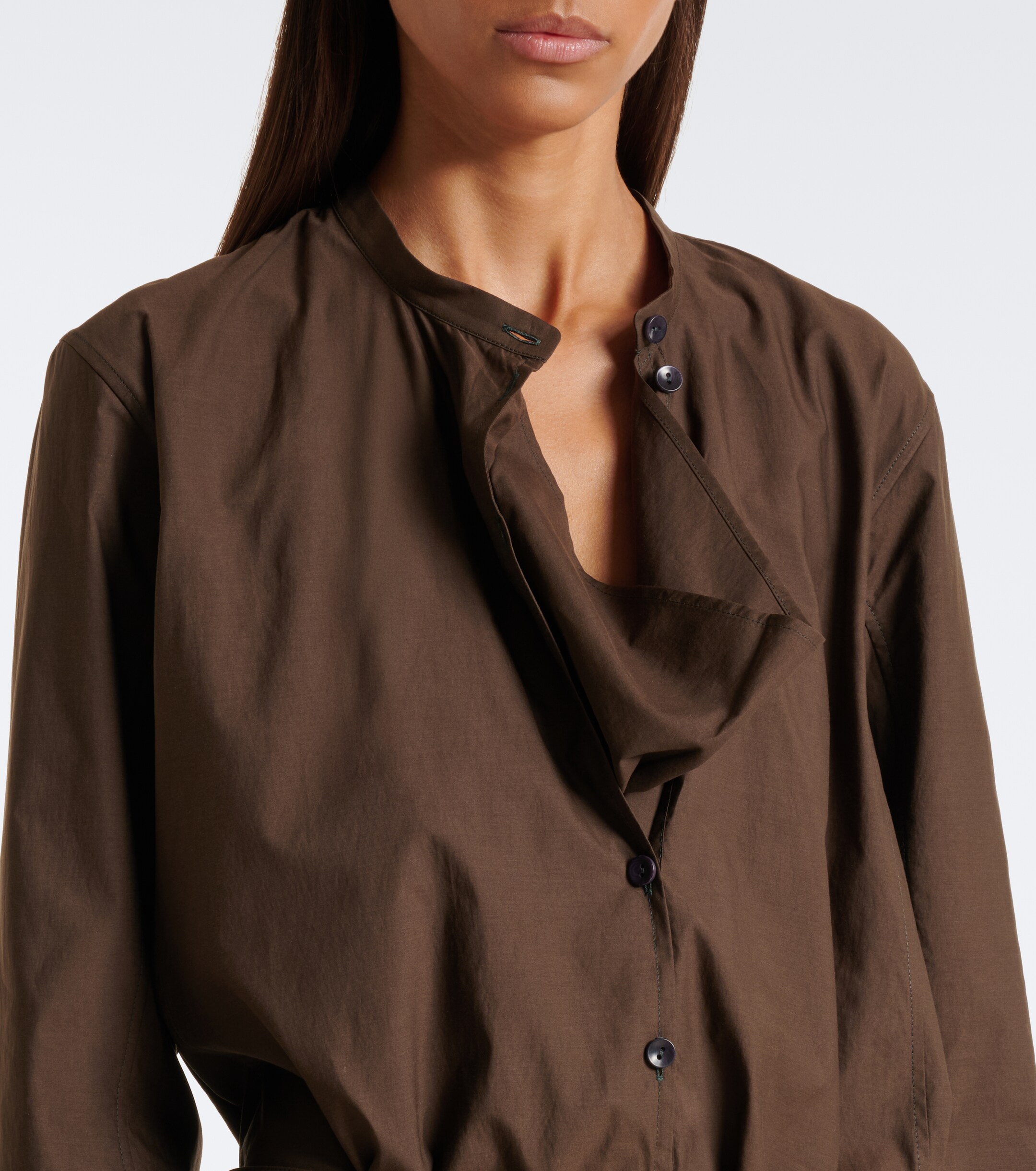Lemaire Lemaire Vareuse belted cotton and silk midi dress
