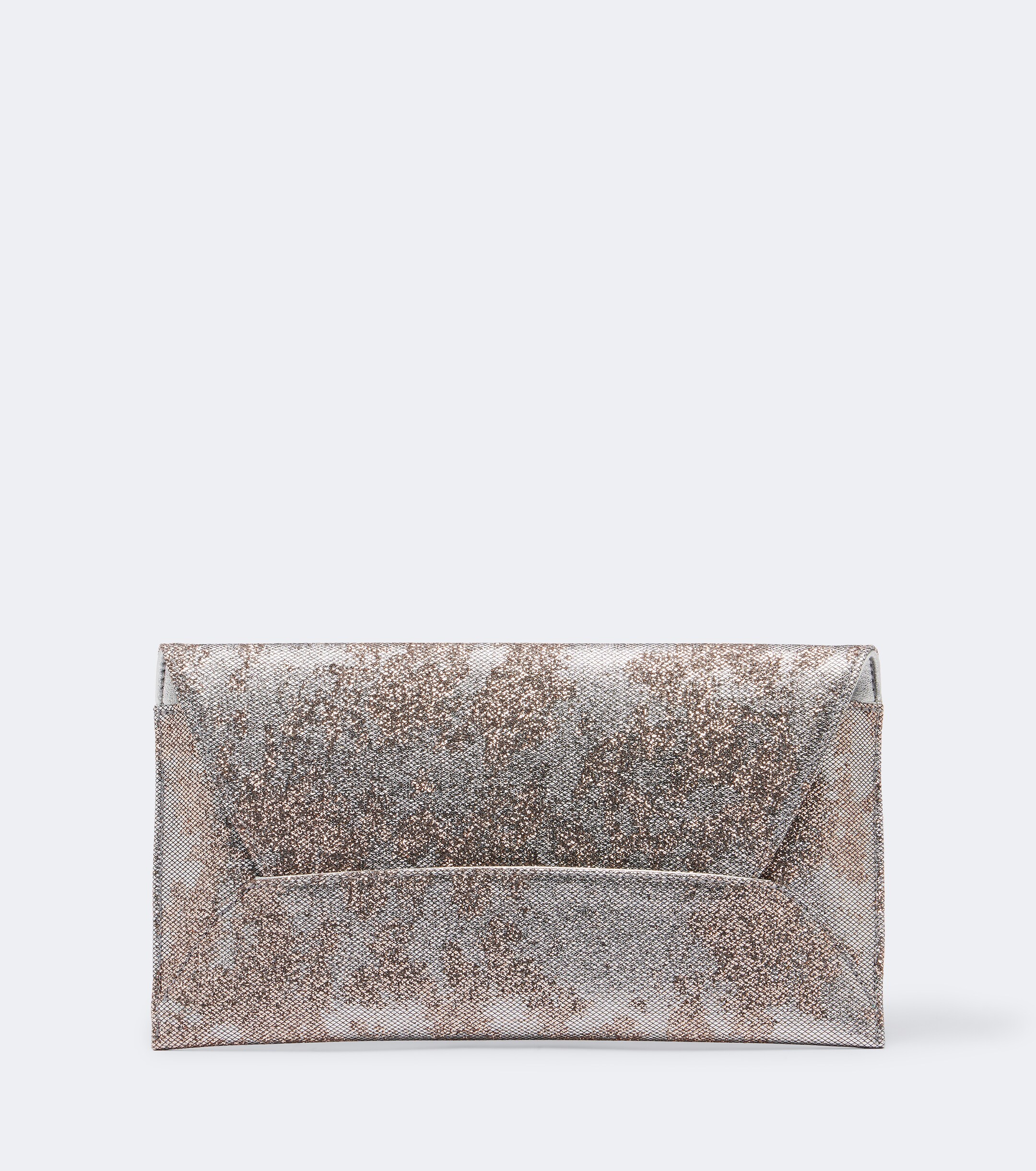 AQUAZZURA Envelope sequined metallic leather clutch
