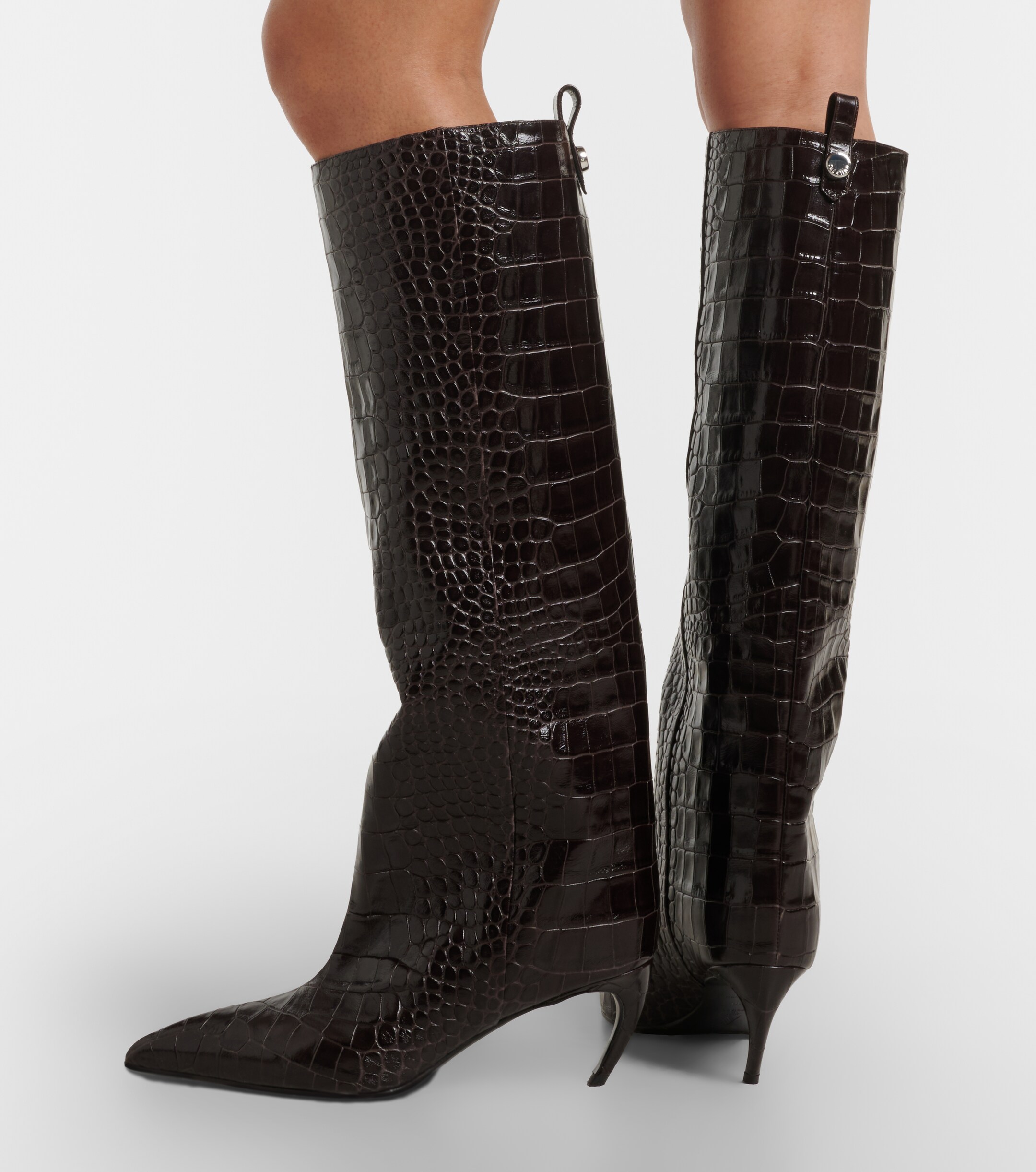 THE ATTICO The Attico Lea croc-effect leather knee-high boots