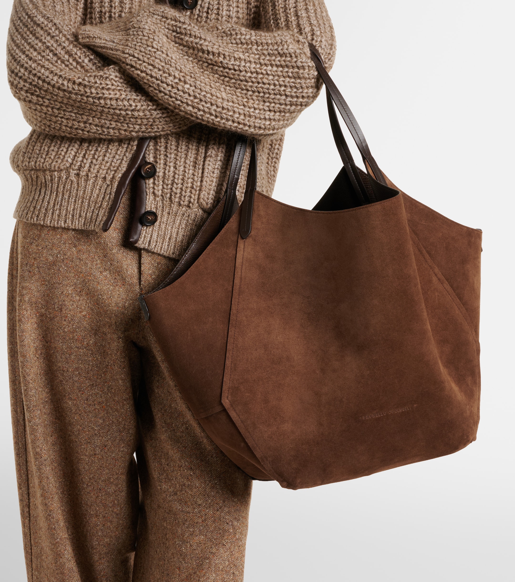 Brunello Cucinelli Monili Medium reversible leather tote bag