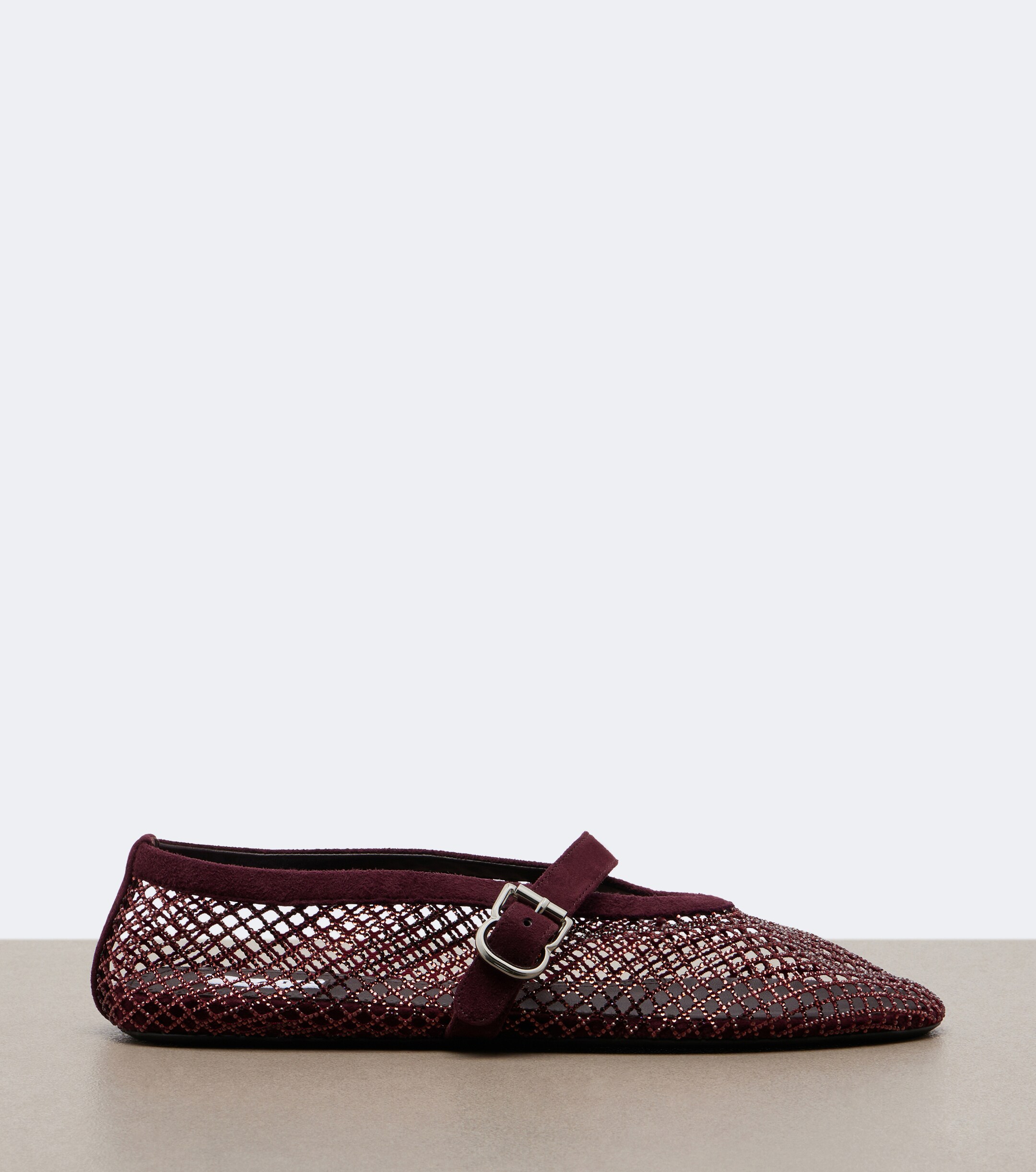 Alaïa Alaïa Embellished fishnet ballet flats
