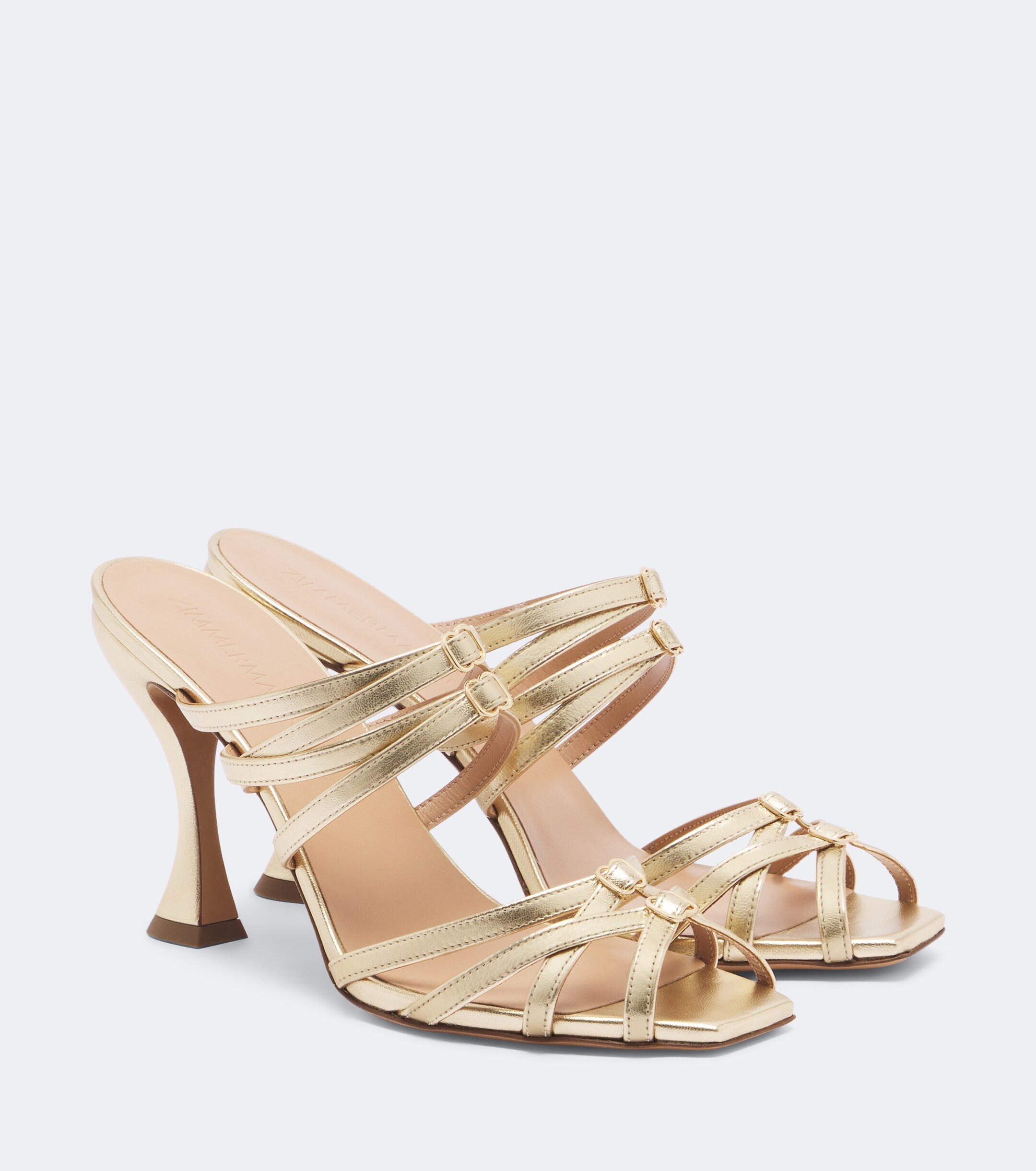 Zimmermann Zimmermann Solstice metallic leather mules