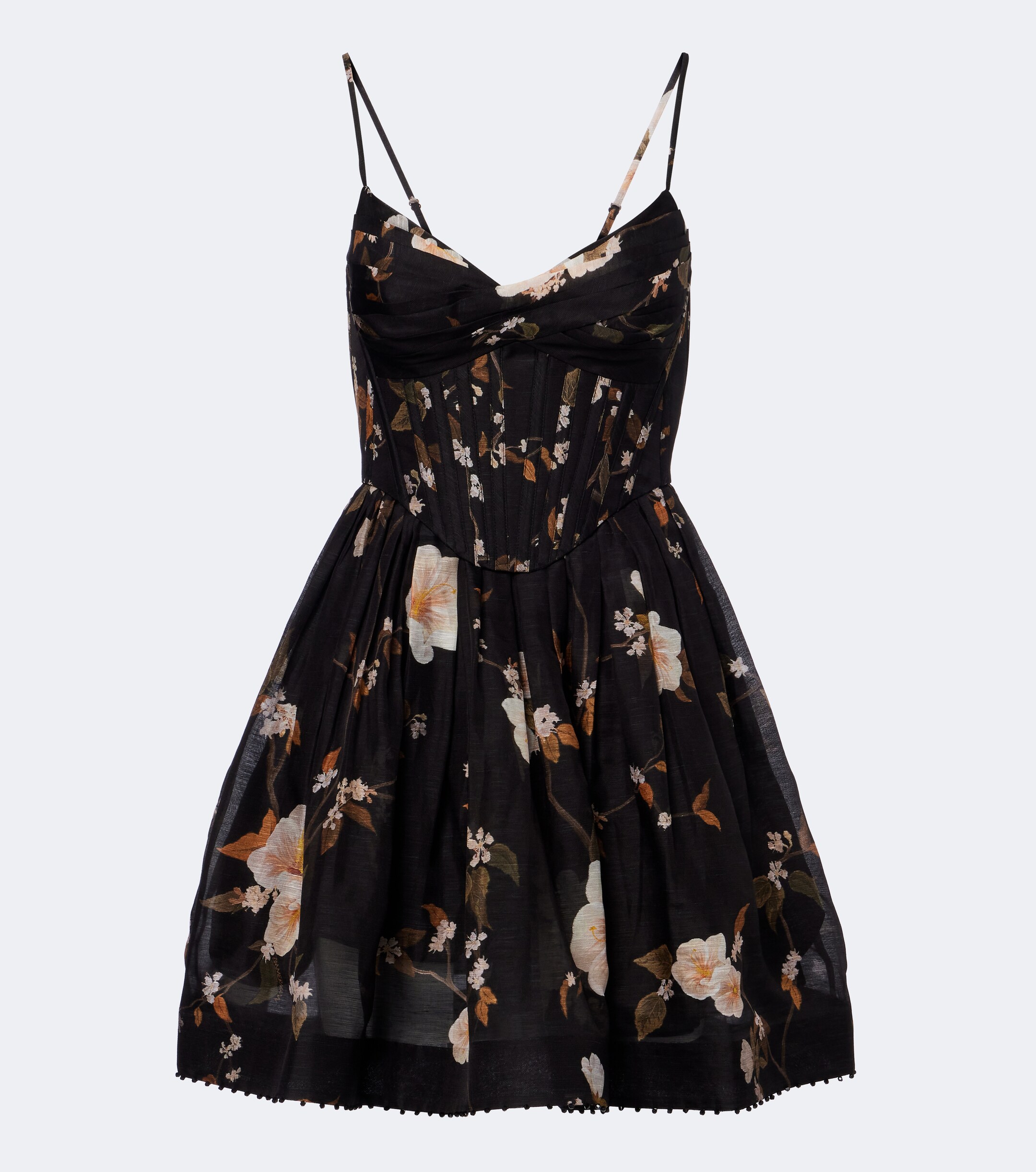 Zimmermann Zimmermann Ascent floral linen and silk corset dress