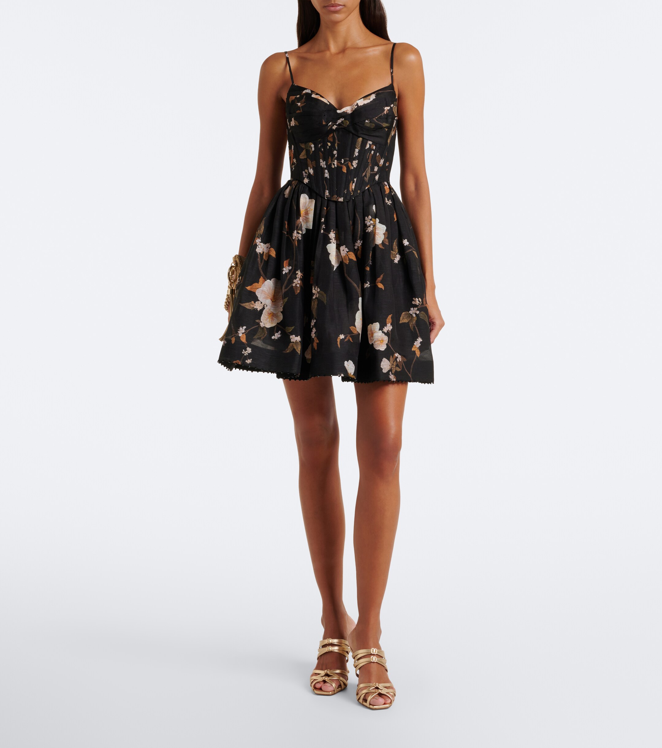 Zimmermann Zimmermann Ascent floral linen and silk corset dress
