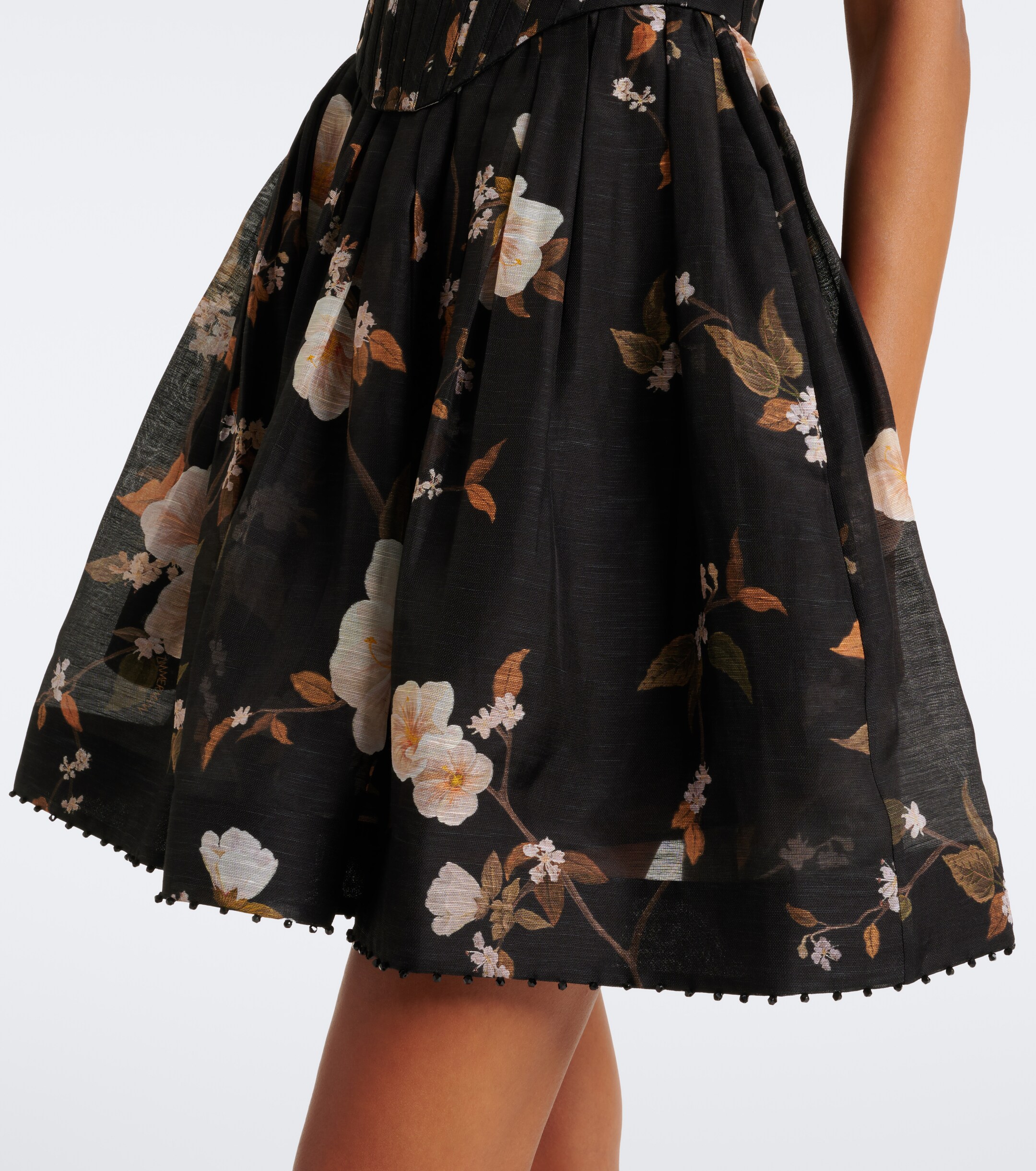 Zimmermann Zimmermann Ascent floral linen and silk corset dress