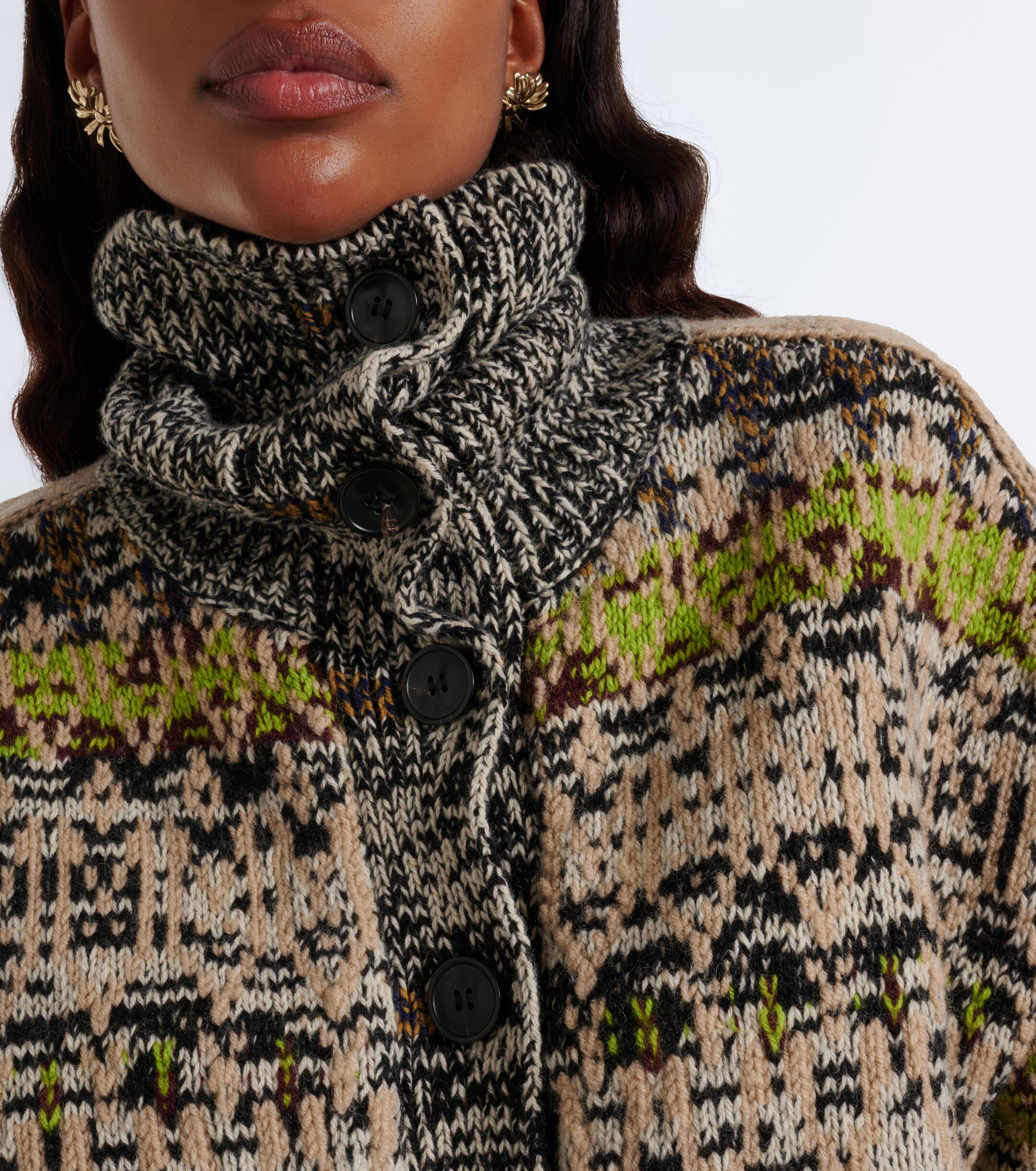 Dries Van Noten Dries Van Noten Jacquard wool and cashmere cardigan