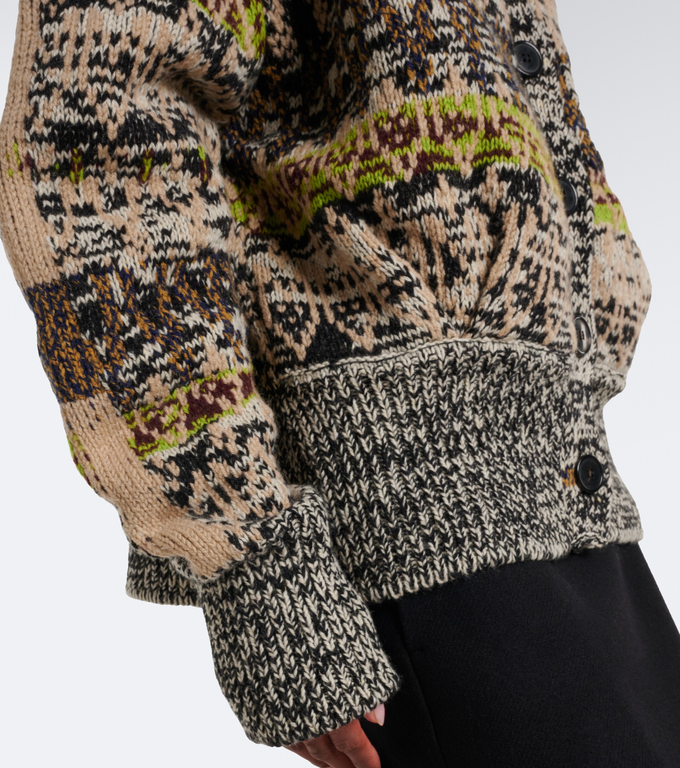 Dries Van Noten Dries Van Noten Jacquard wool and cashmere cardigan