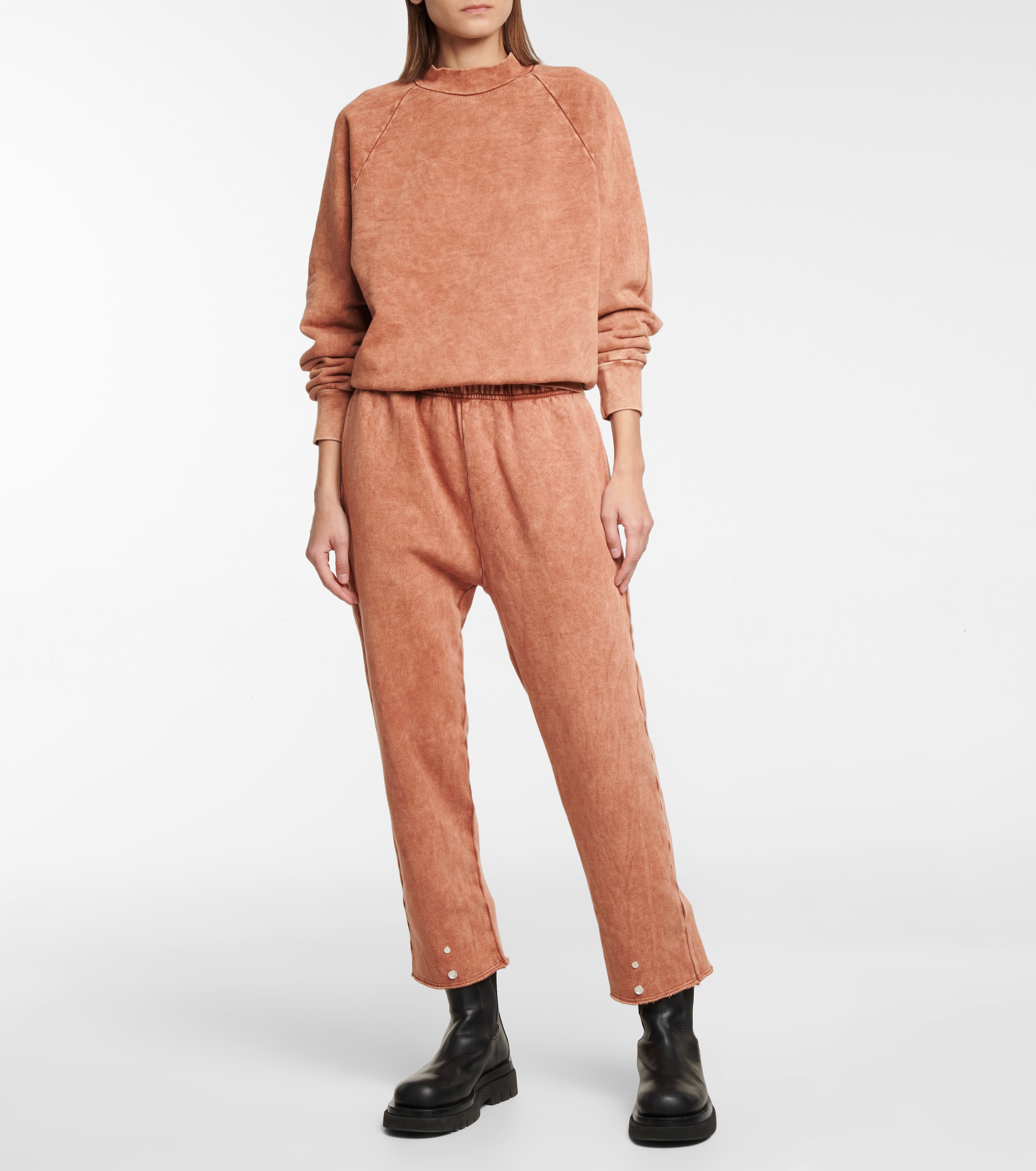 Les Tien Cropped cotton-fleece sweatpants