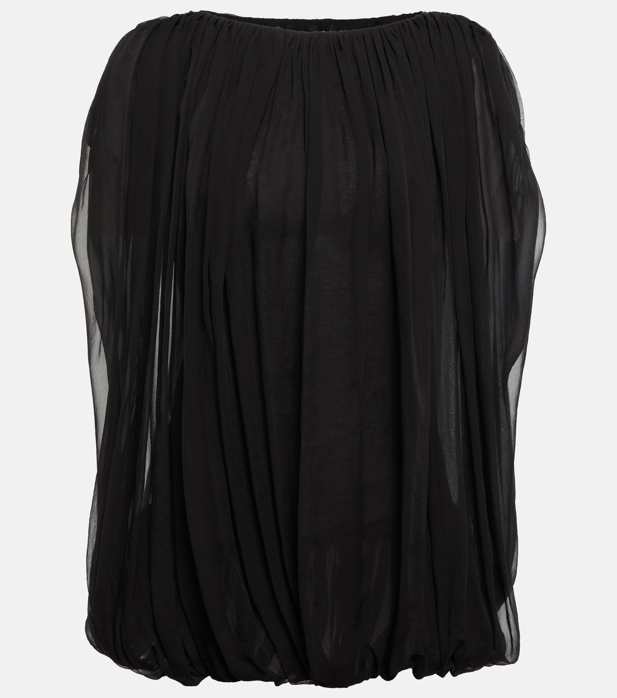 Rick Owens Gathered silk chiffon top