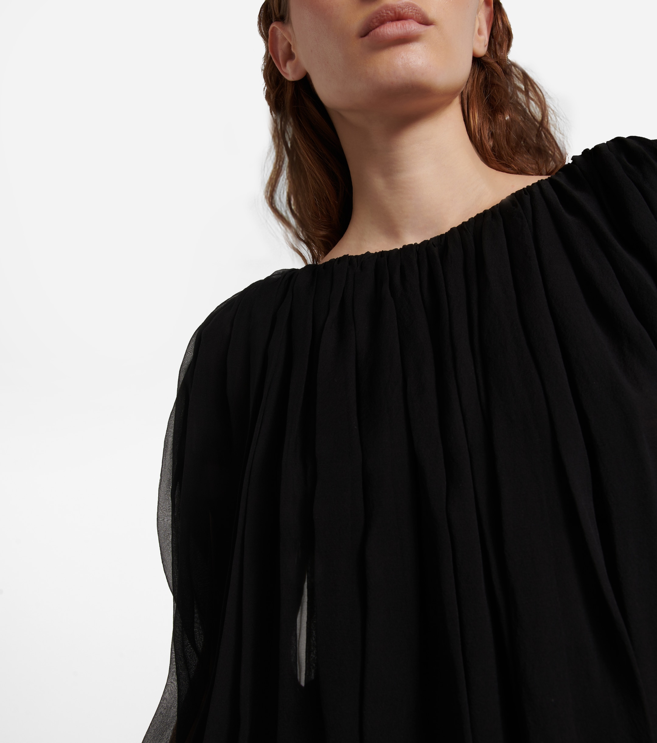 Rick Owens Gathered silk chiffon top