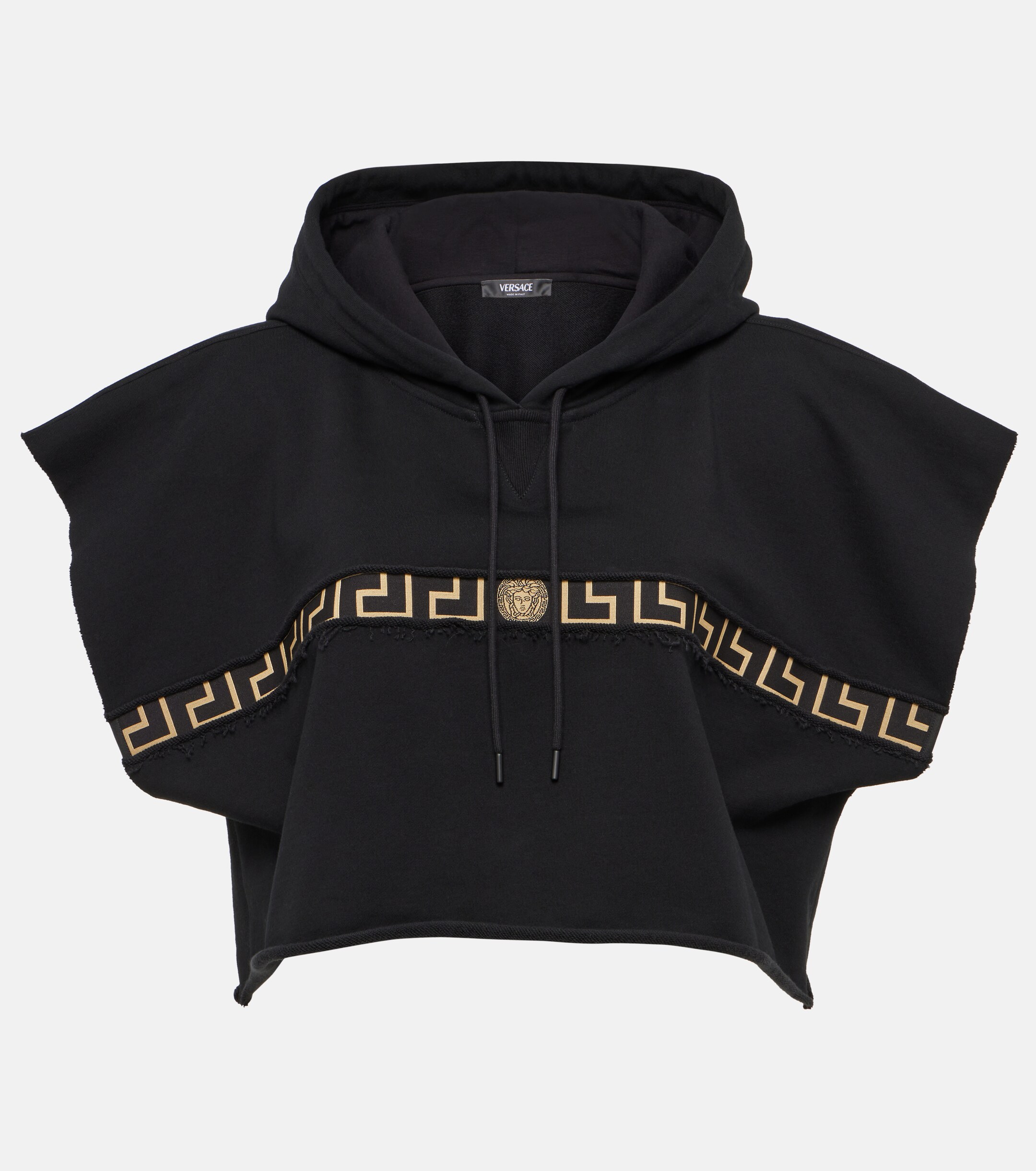 Versace Greca Border jersey cropped hoodie thumbnail