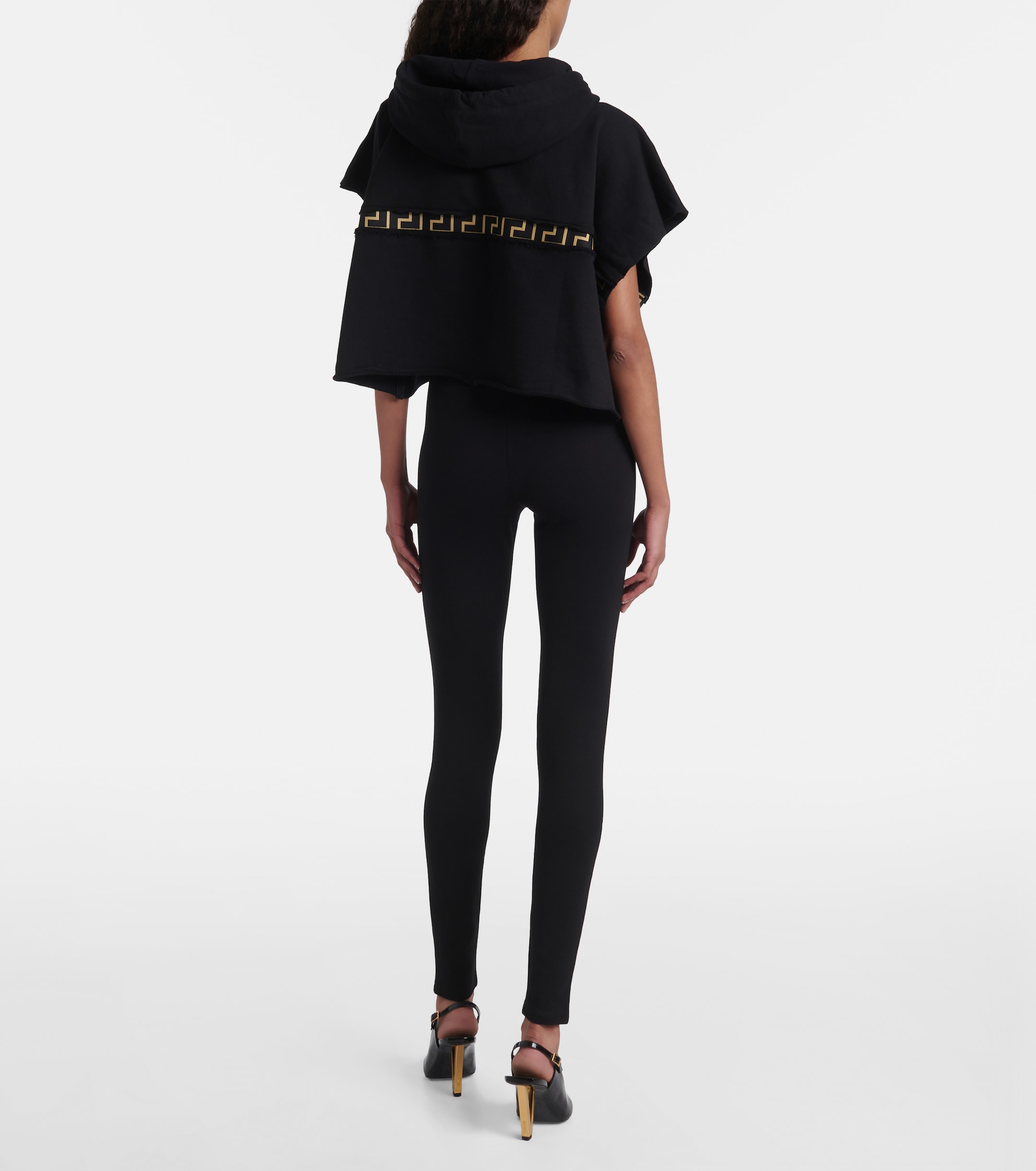 Versace Greca Border jersey cropped hoodie thumbnail