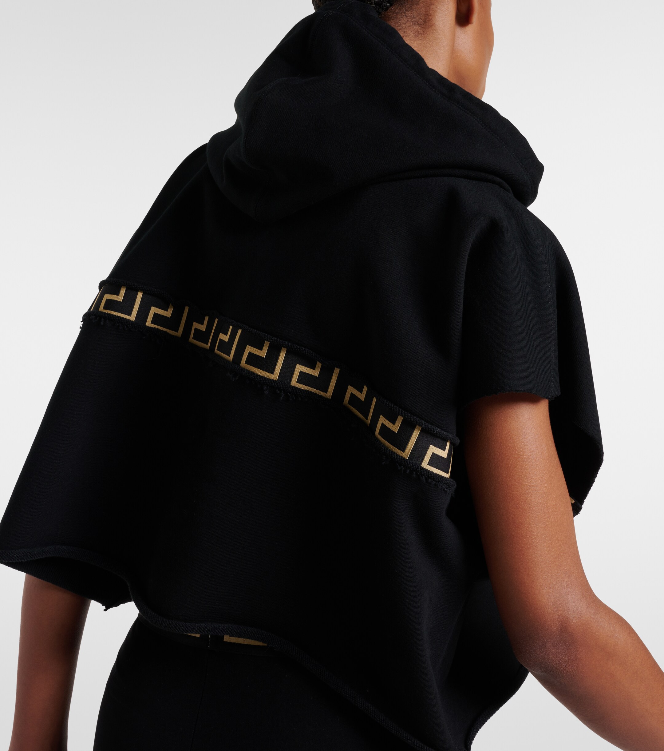 Versace Greca Border jersey cropped hoodie thumbnail