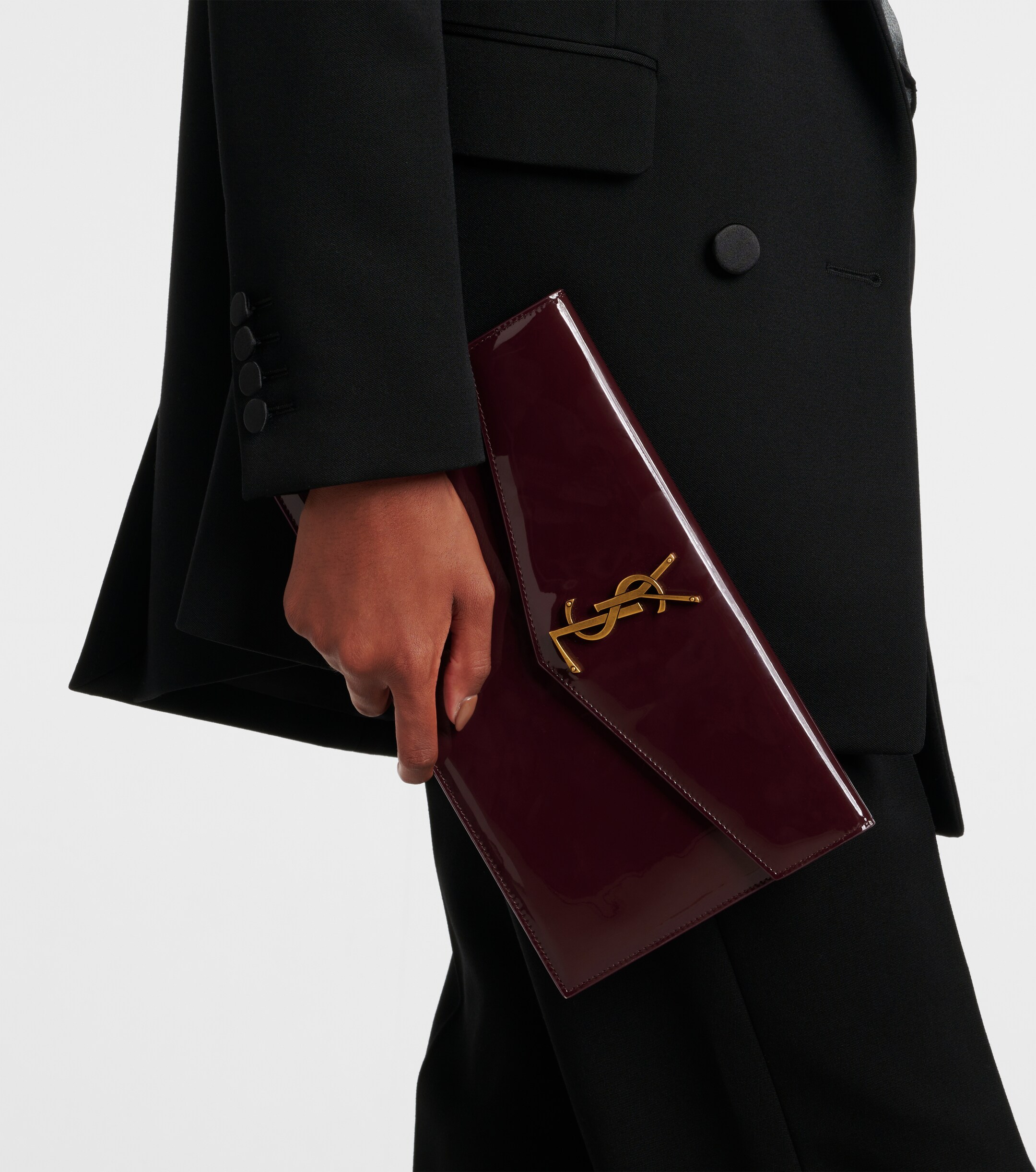Saint Laurent Uptown patent leather clutch
