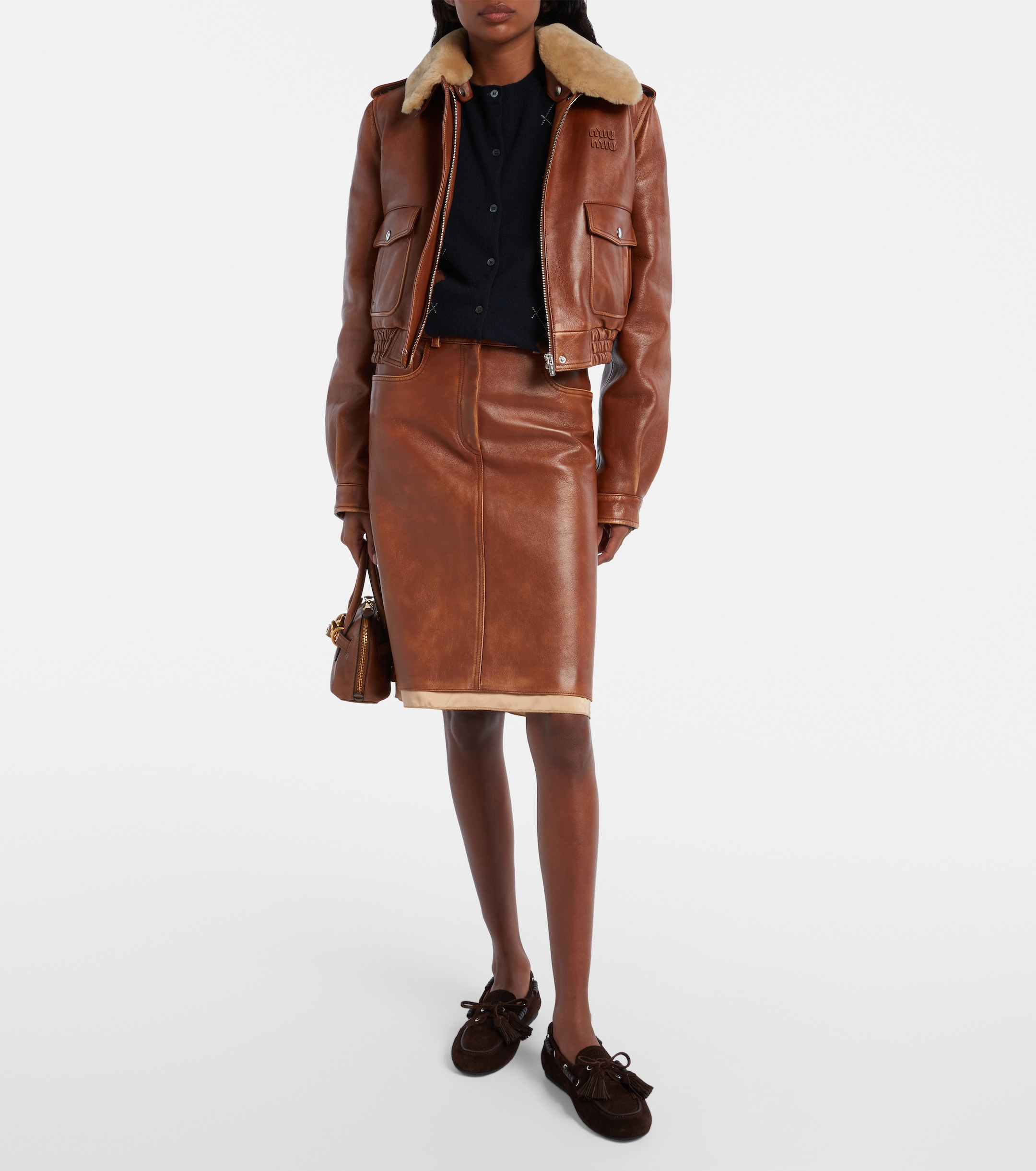 Miu Miu Beaded suede loafers