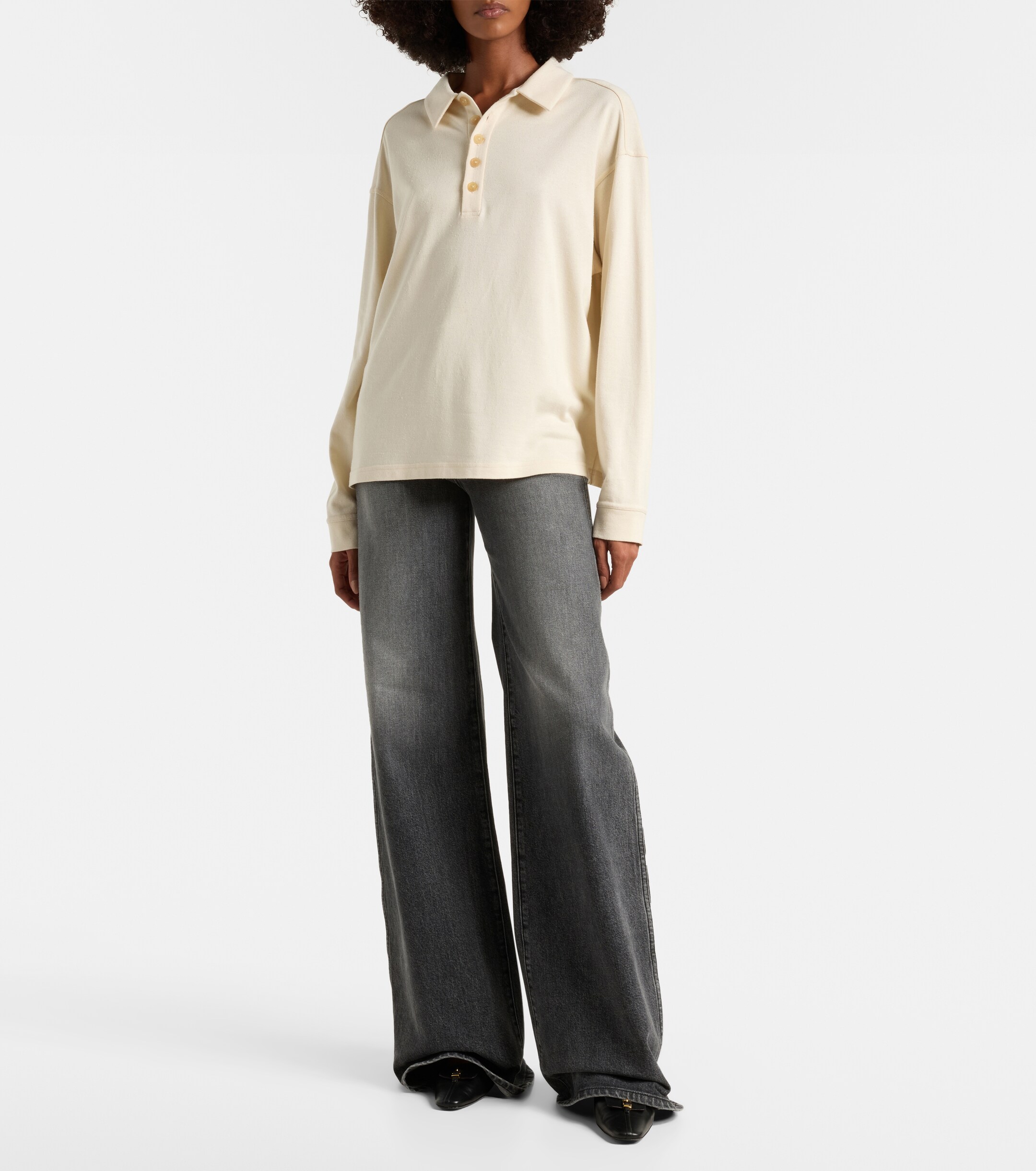 KHAITE Dane high-rise wide-leg jeans