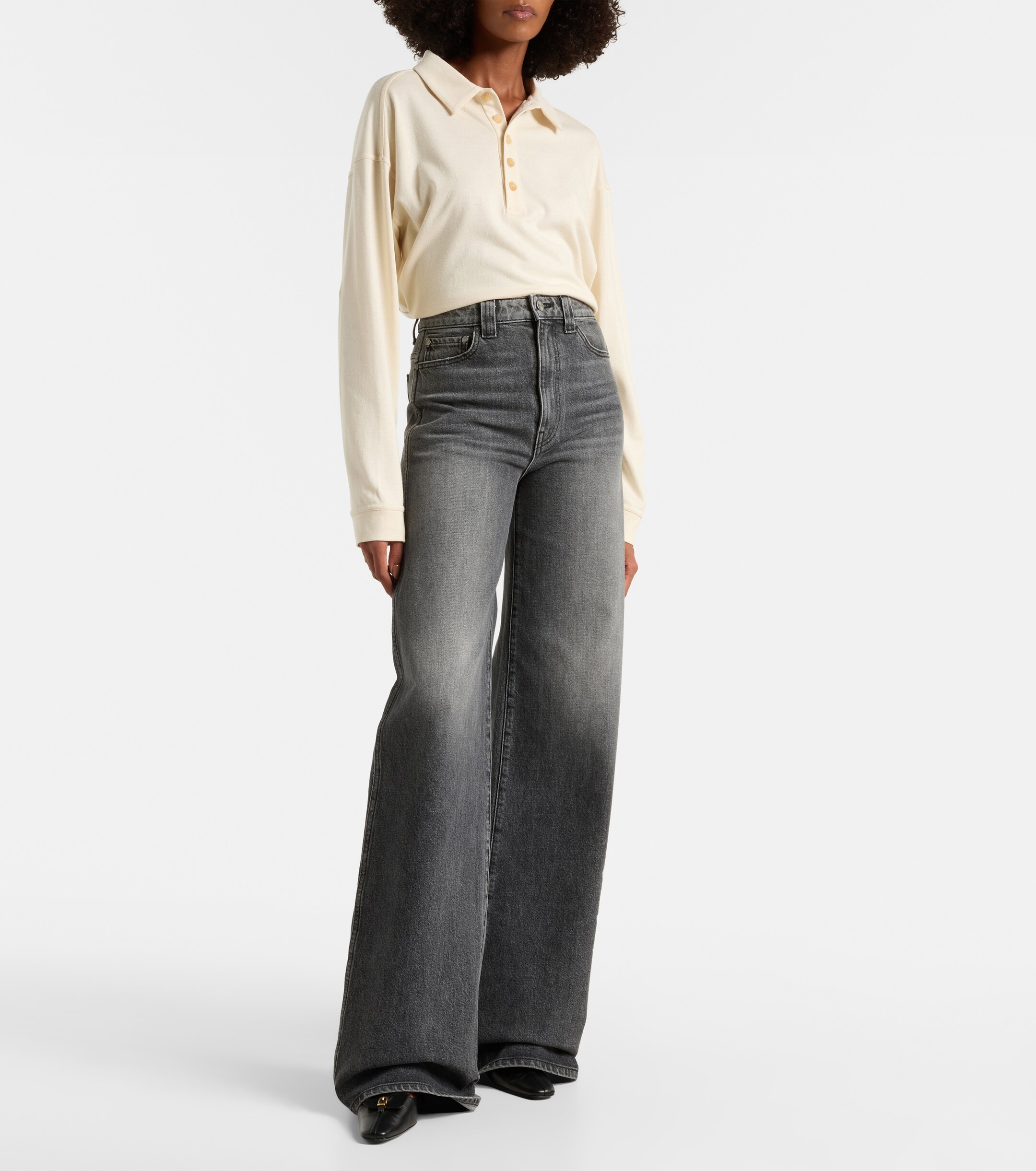 KHAITE Dane high-rise wide-leg jeans