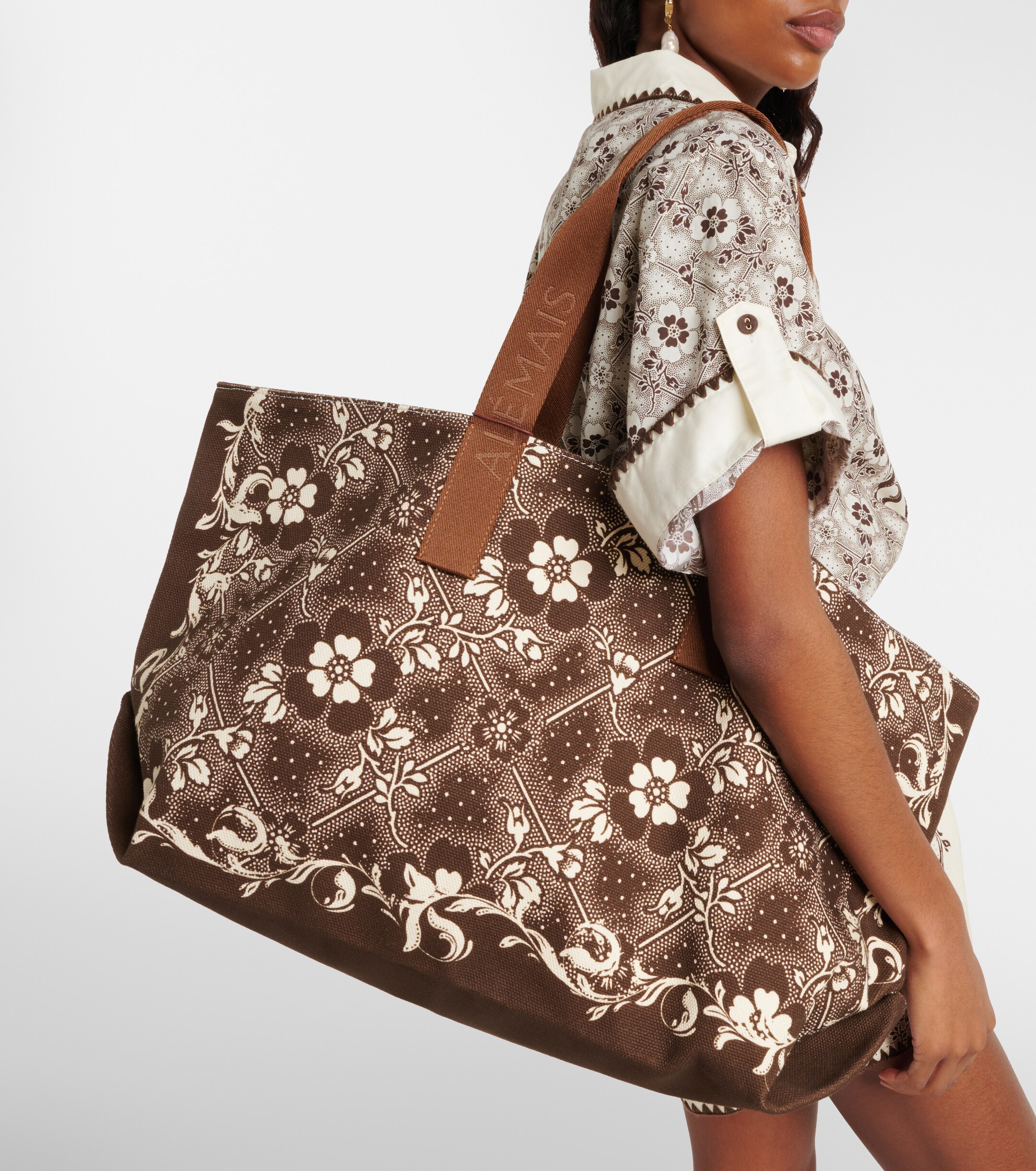 Alémais Alémais Floral canvas tote bag