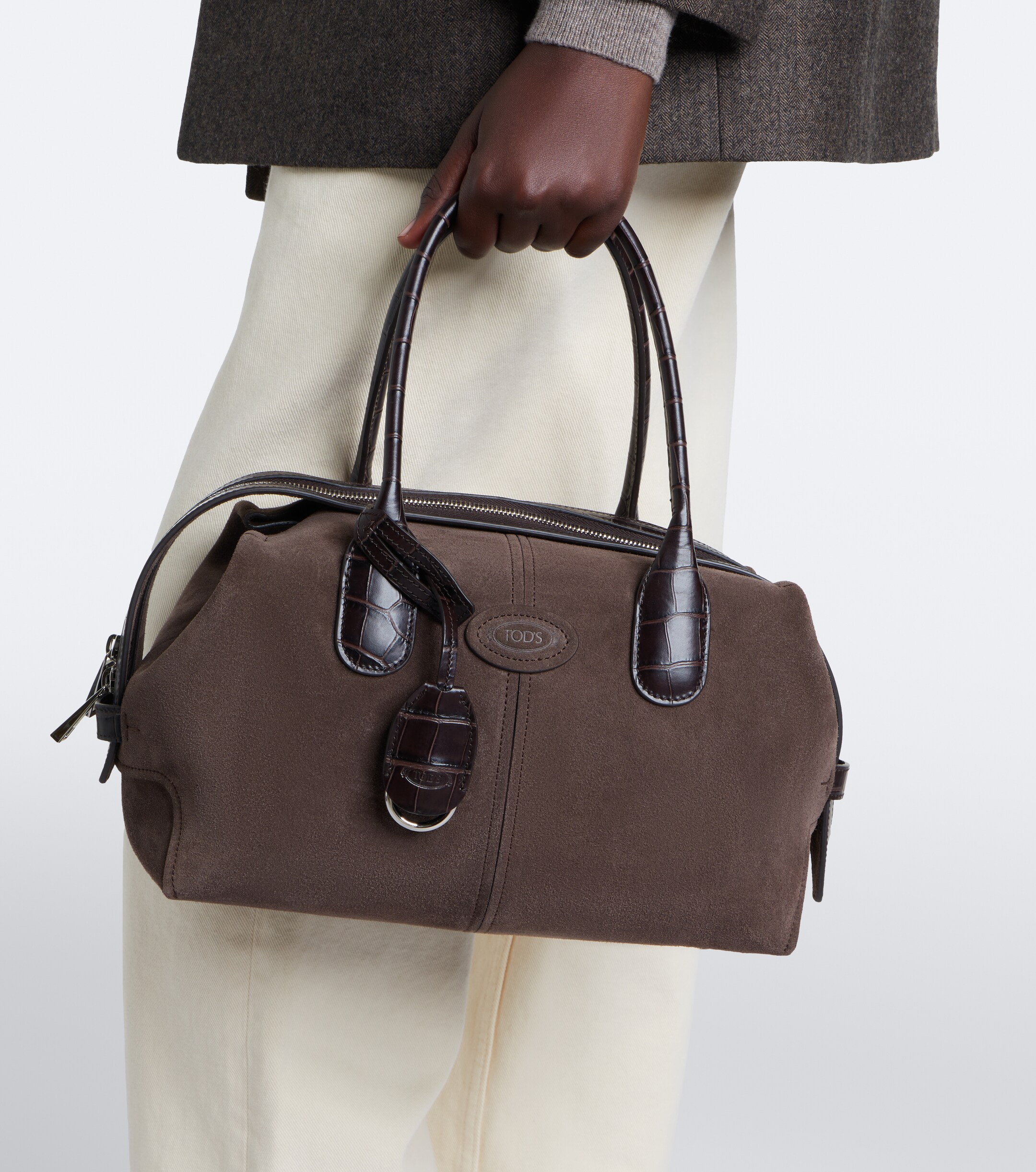 Tod's Bauletto Small suede top-handle bag