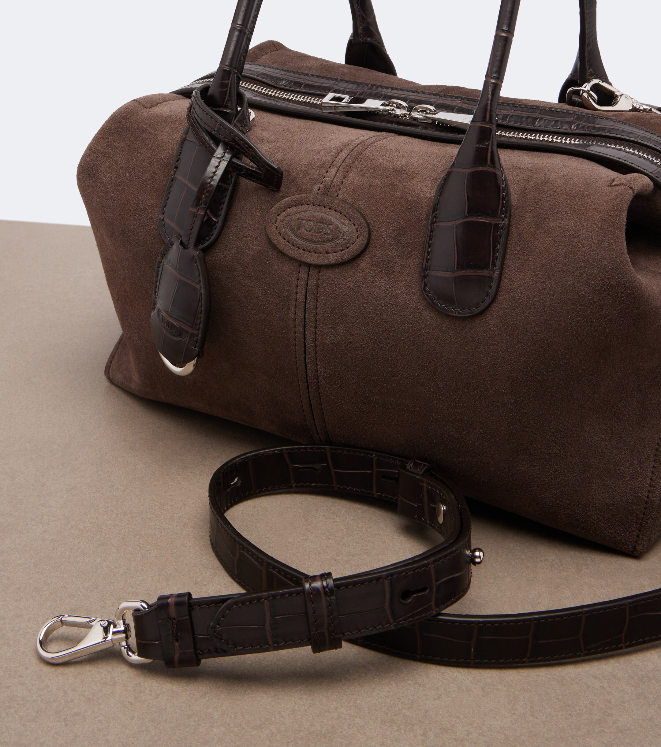 Tod's Bauletto Small suede top-handle bag