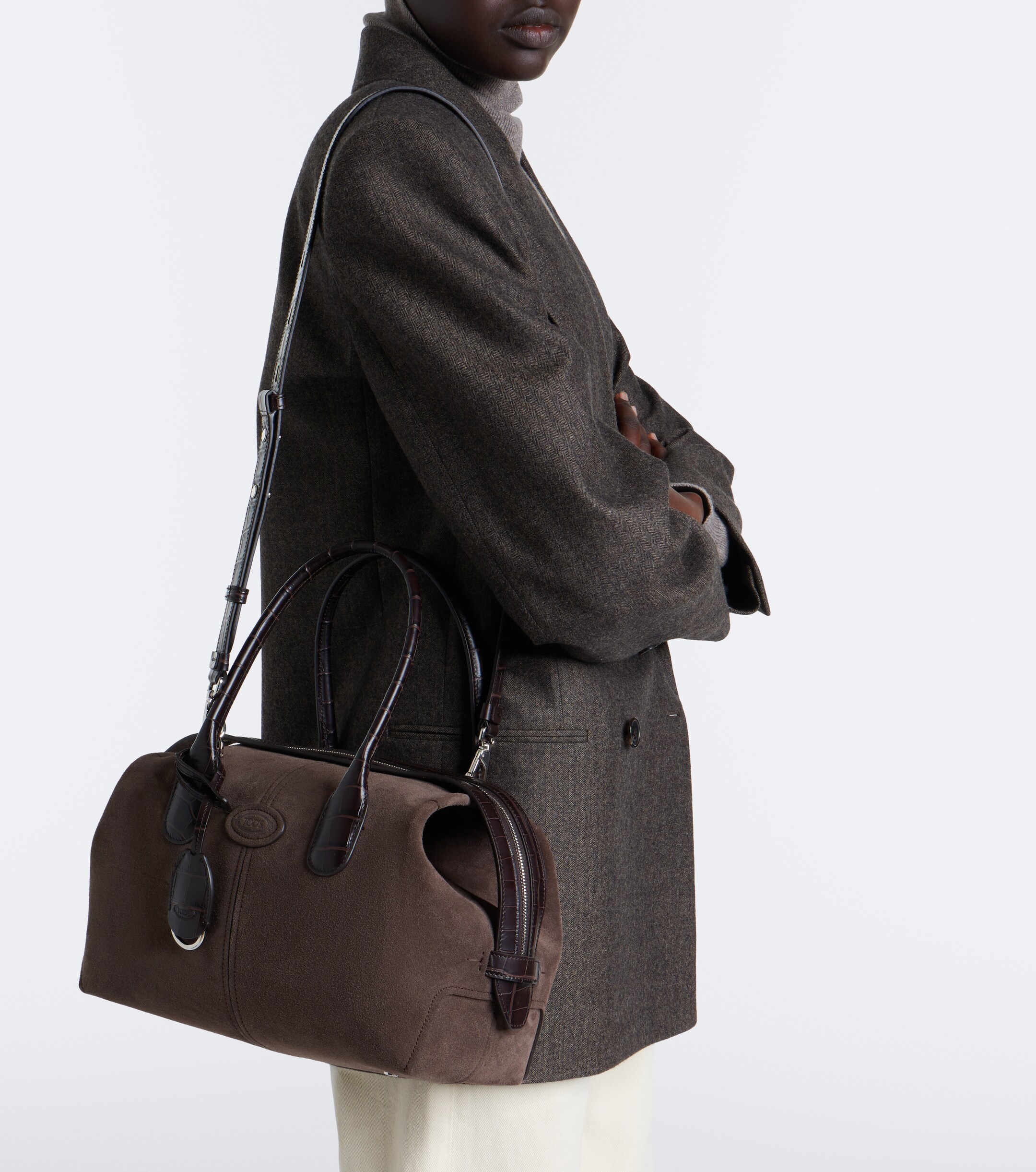Tod's Bauletto Small suede top-handle bag