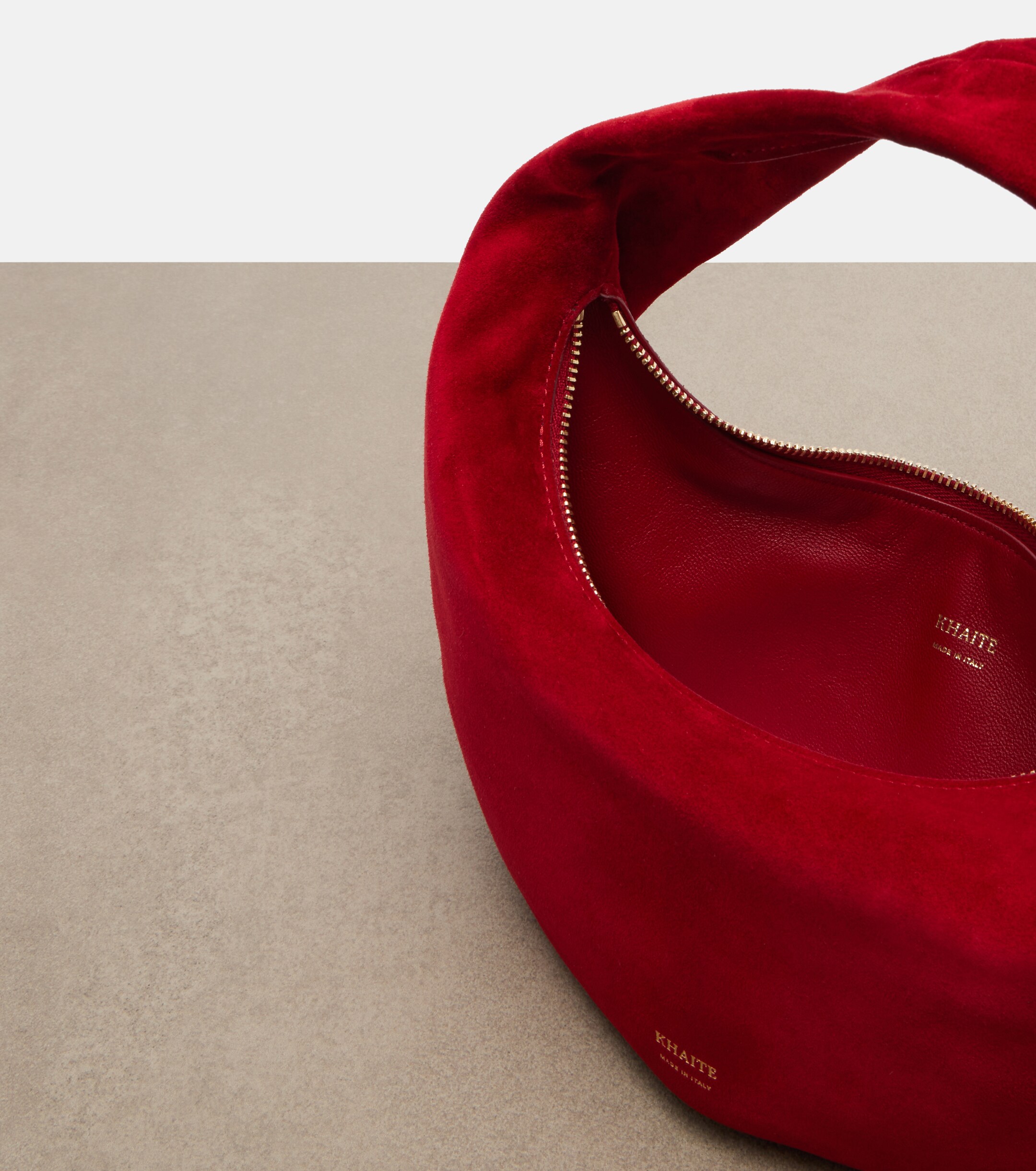 KHAITE Olivia Mini suede top-handle bag