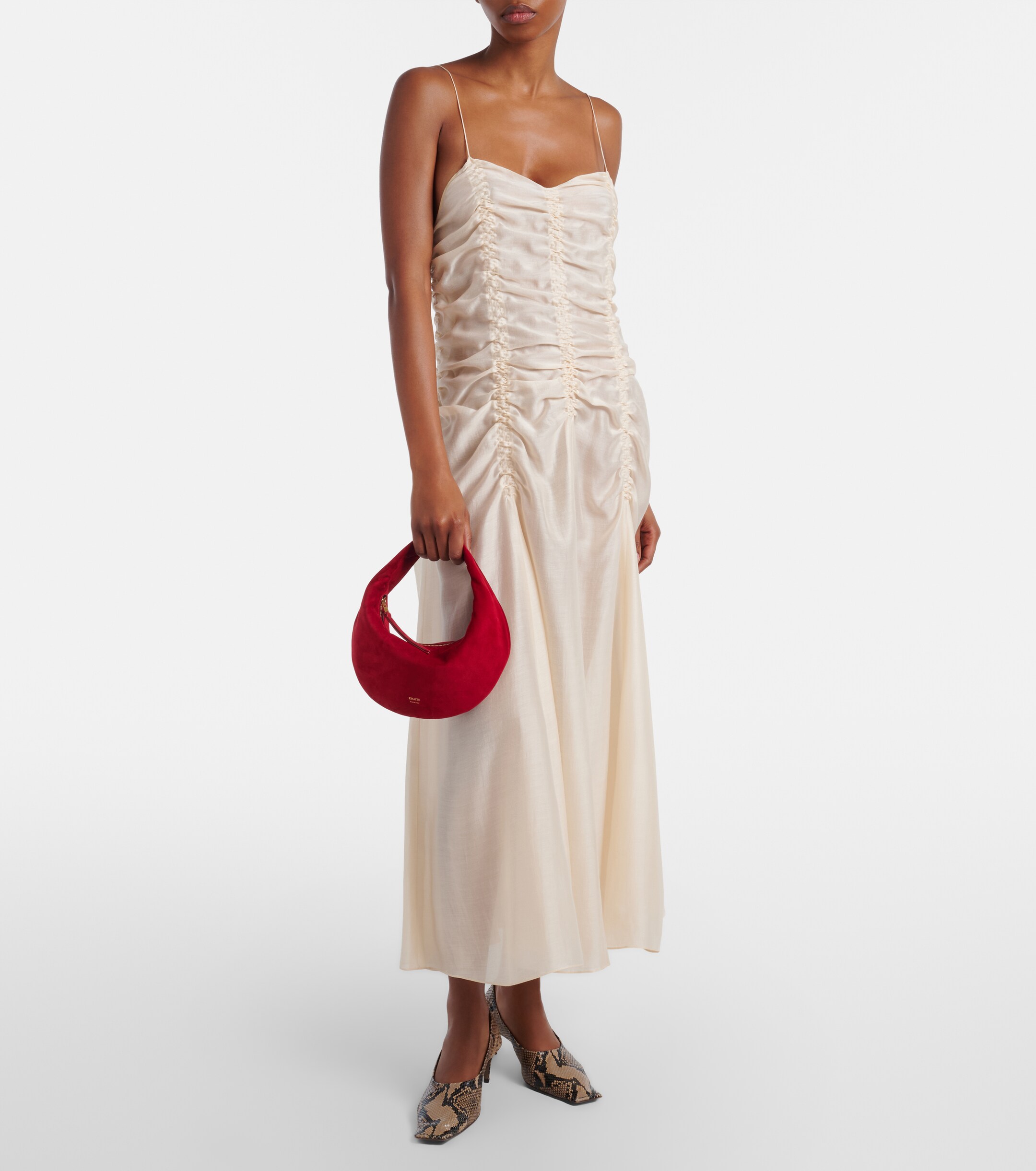 KHAITE Olivia Mini suede top-handle bag