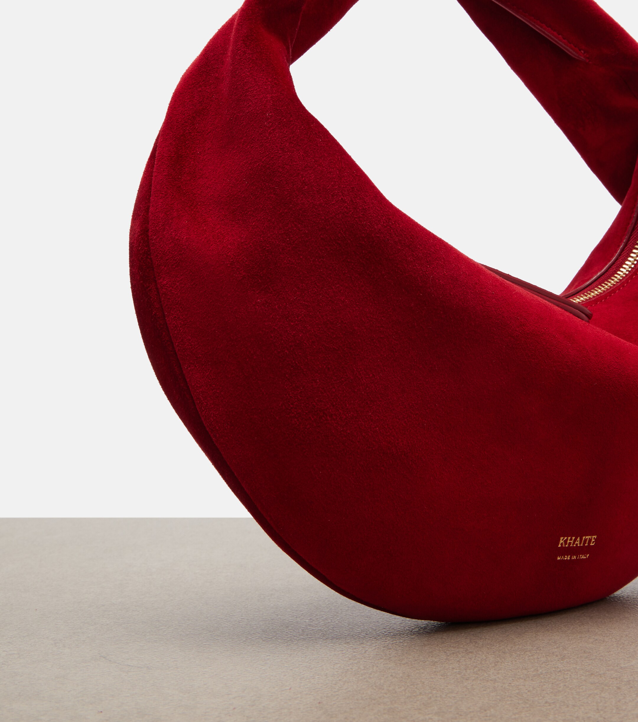 KHAITE Olivia Mini suede top-handle bag
