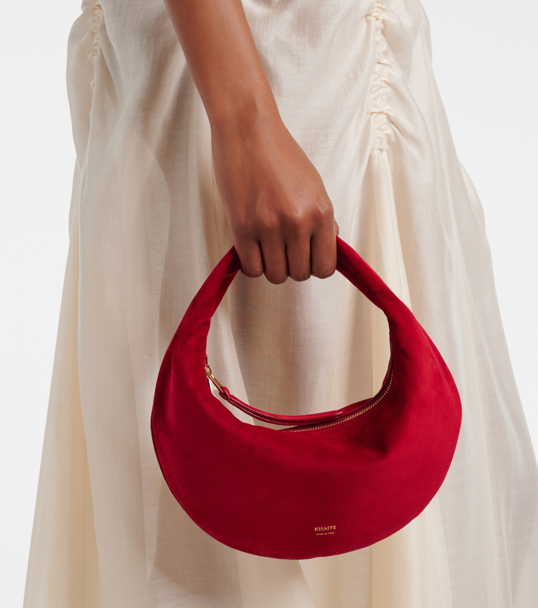 KHAITE Olivia Mini suede top-handle bag