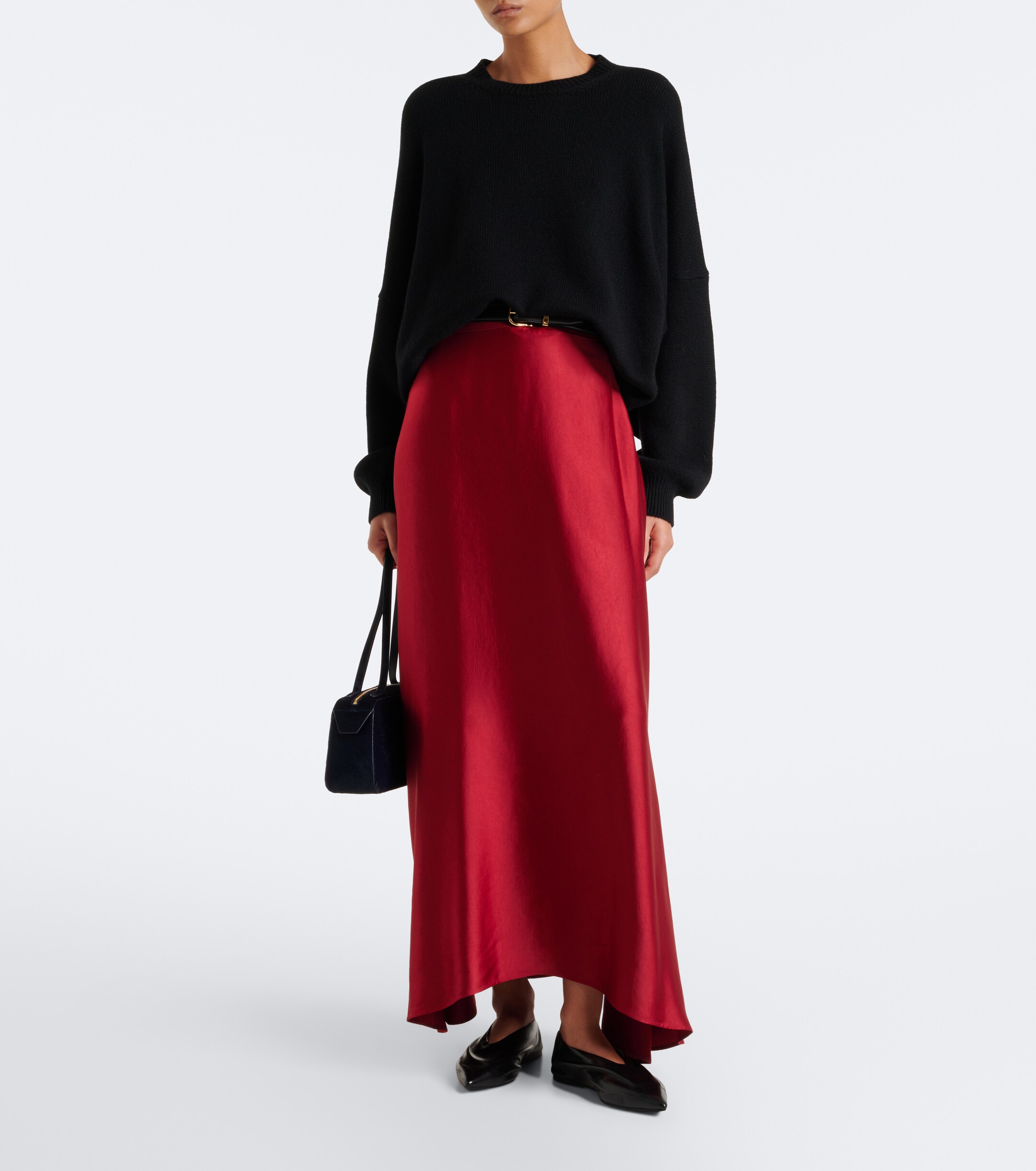 Fforme Fforme Carina asymmetric satin maxi skirt