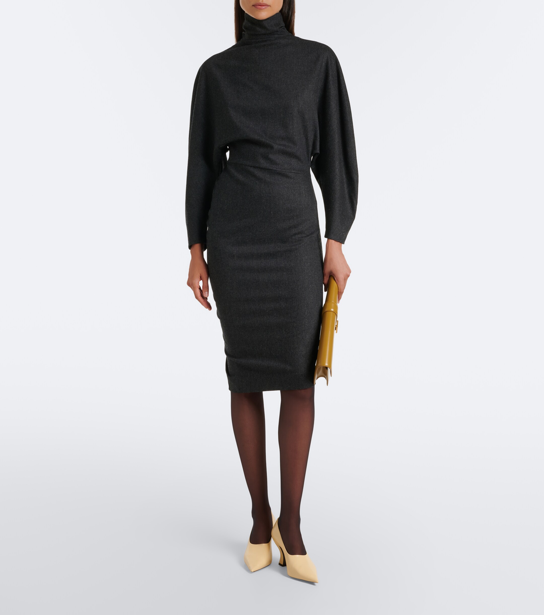 KHAITE Khaite Harlin wool and cashmere midi dress