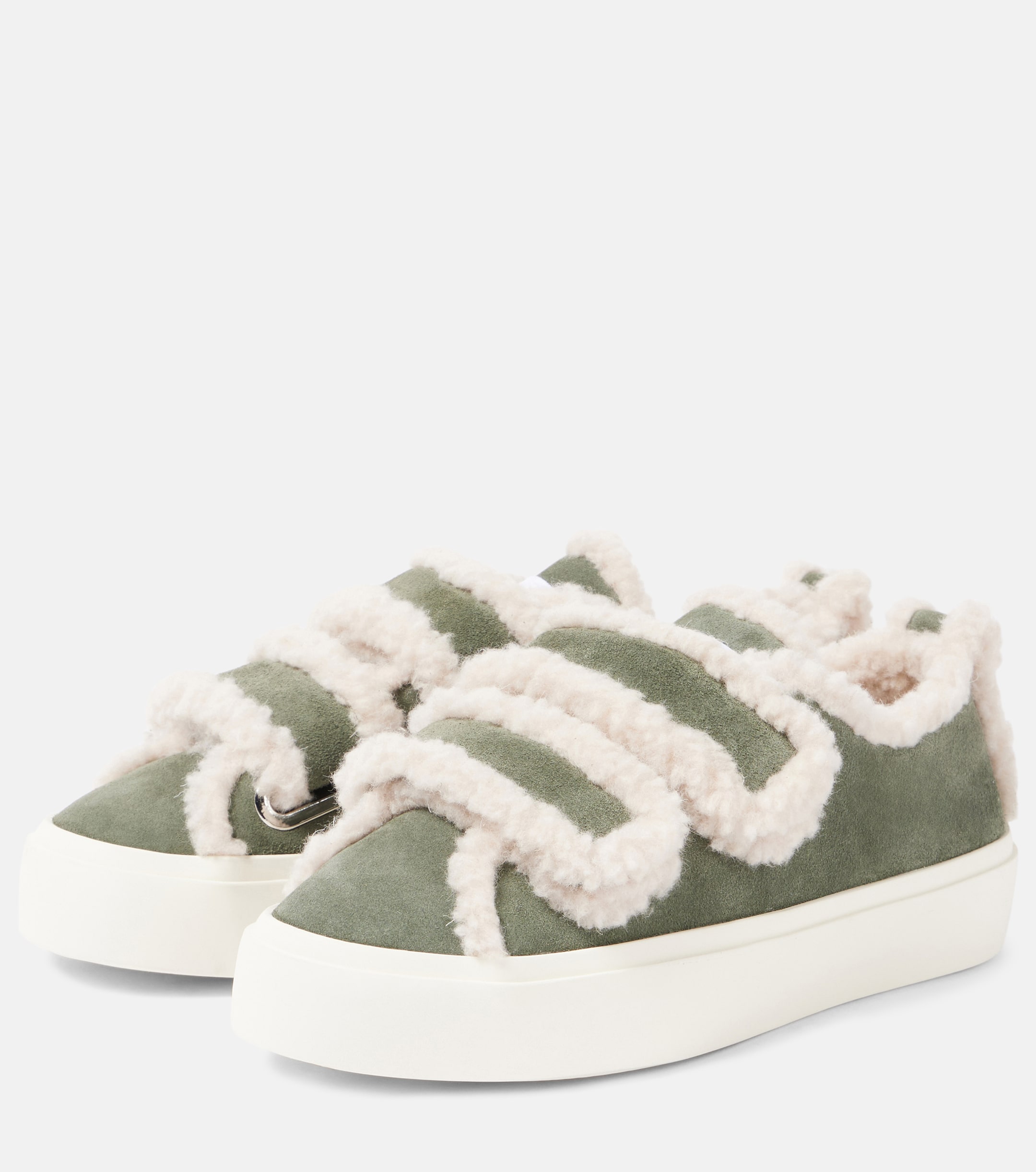 Inuikii Shearling-trimmed suede sneakers