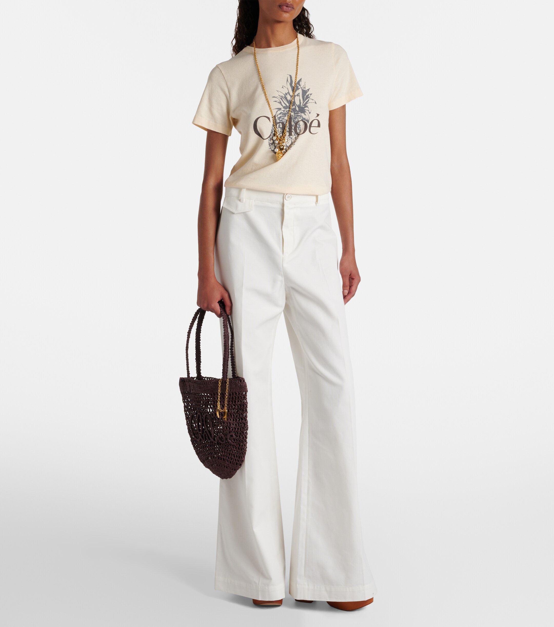 Chloé Summer Banana Small raffia tote bag