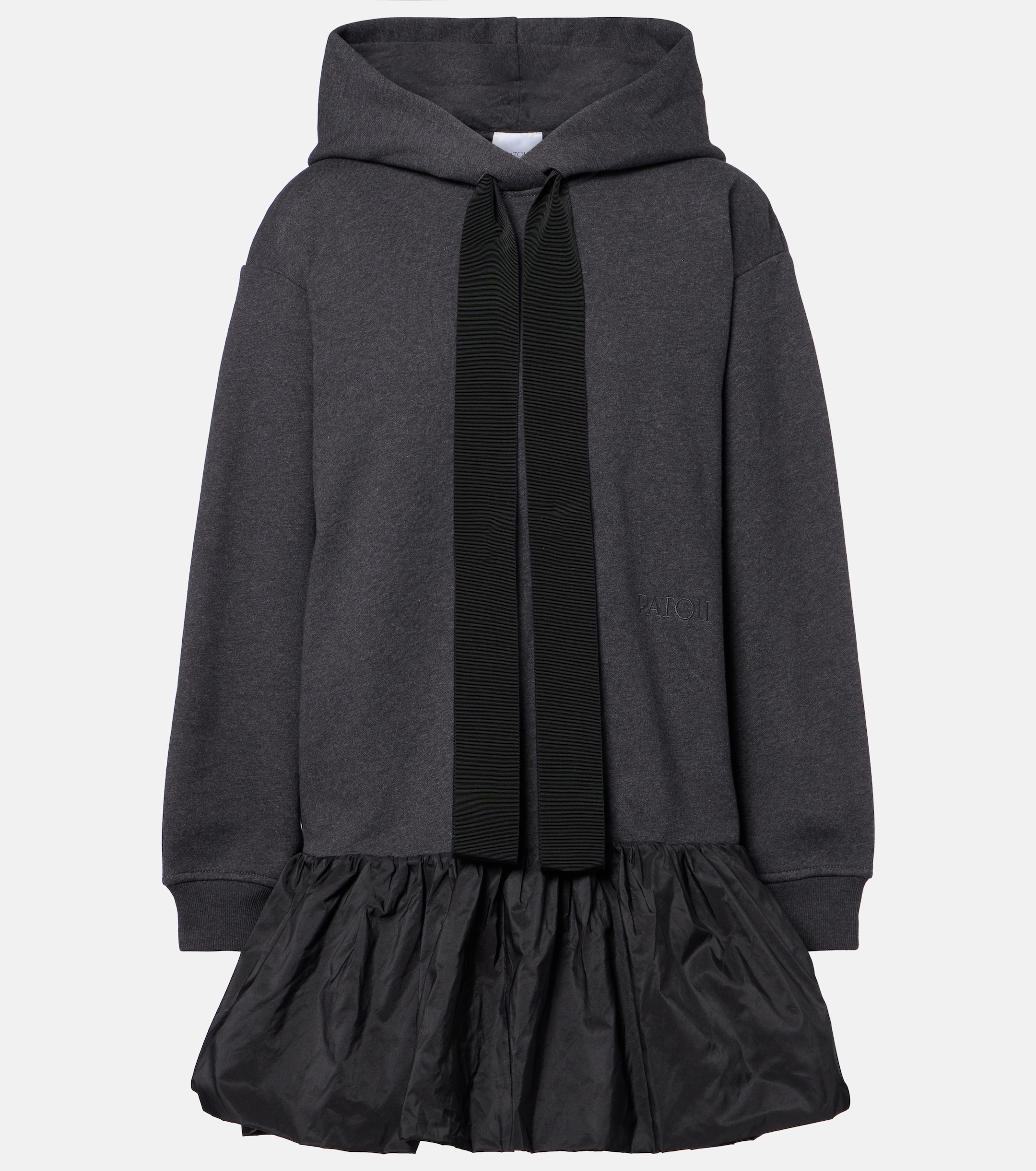 Patou Hooded cotton sweatshirt dress