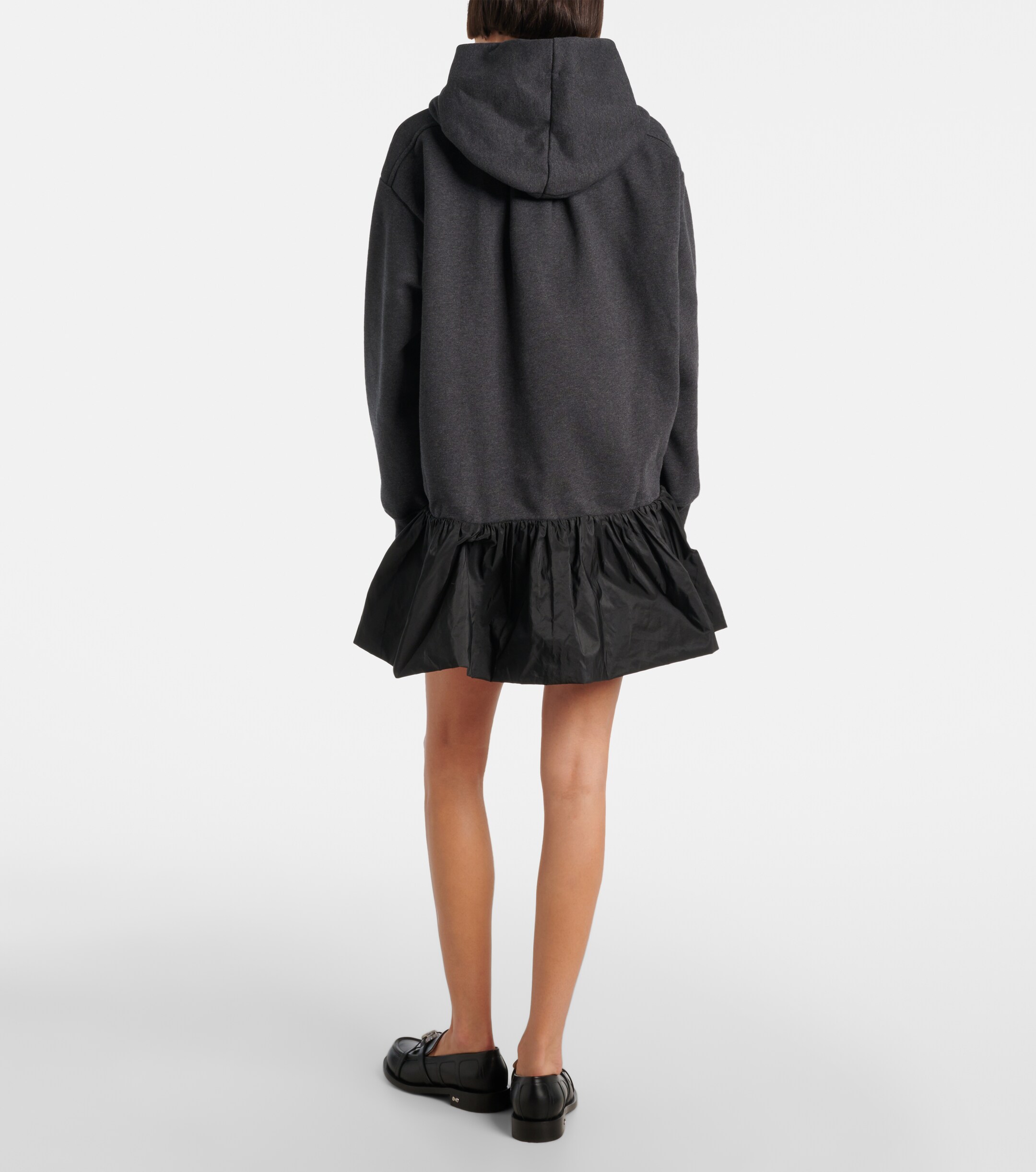 Patou Hooded cotton sweatshirt dress