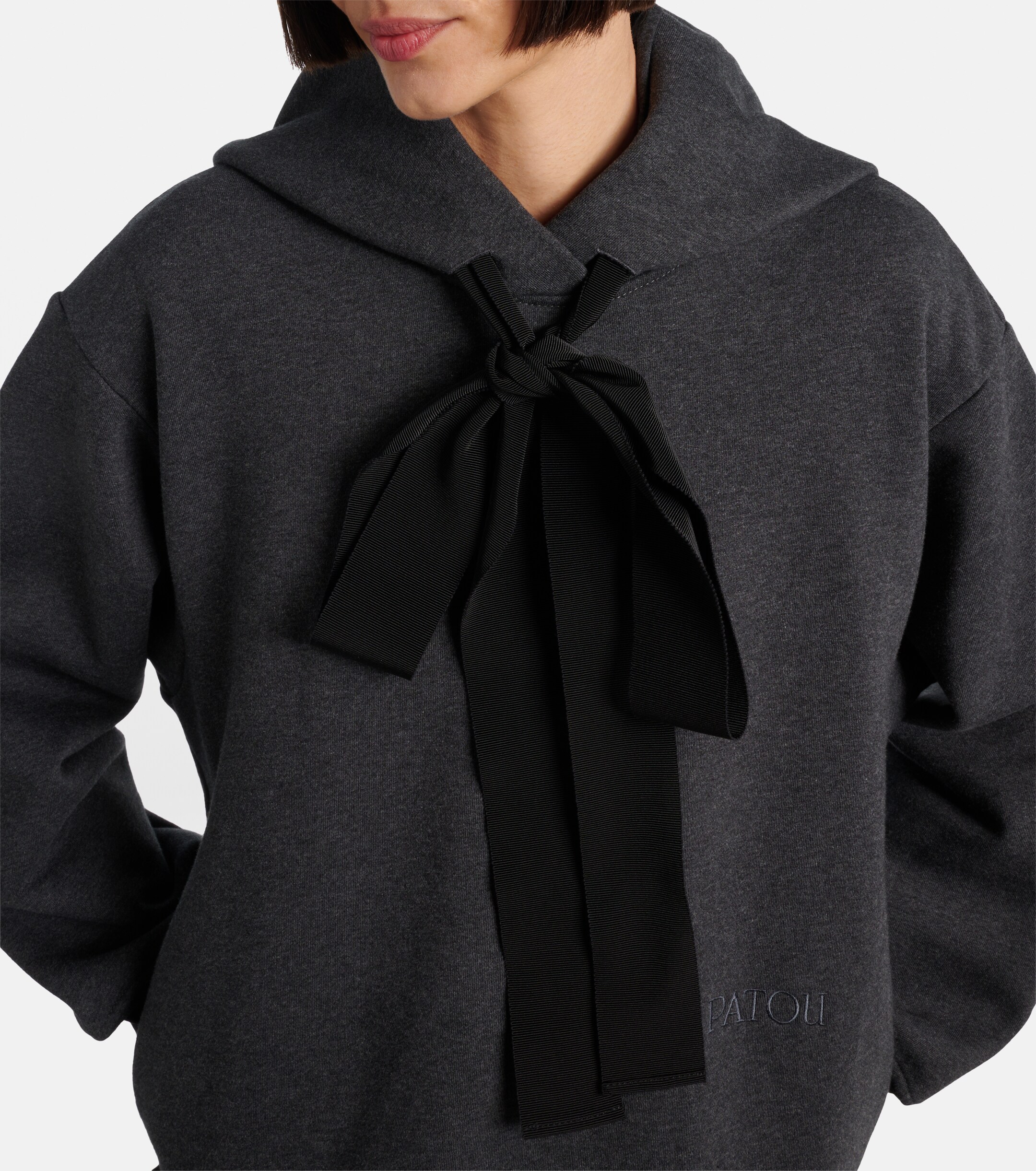 Patou Hooded cotton sweatshirt dress