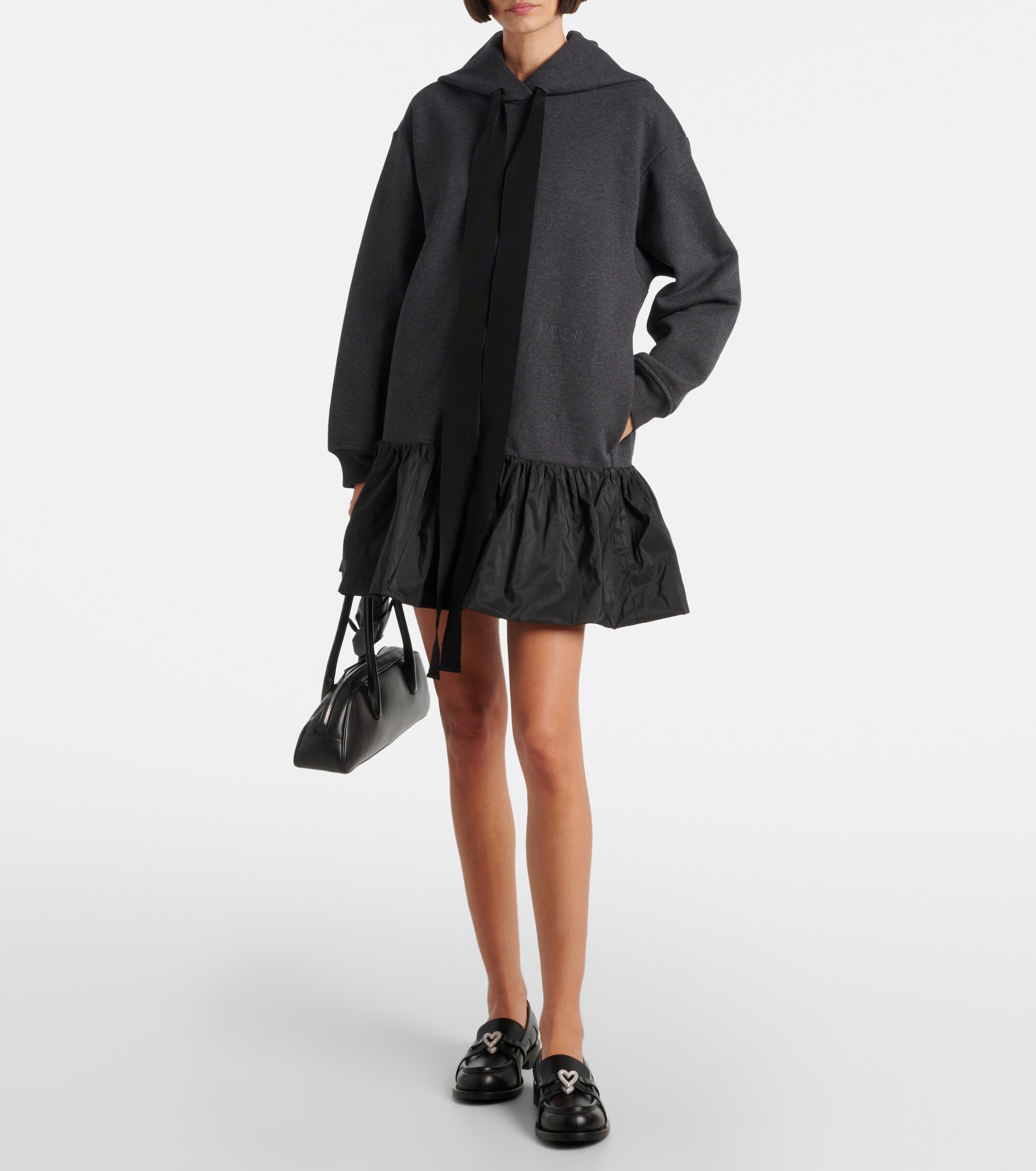 Patou Hooded cotton sweatshirt dress