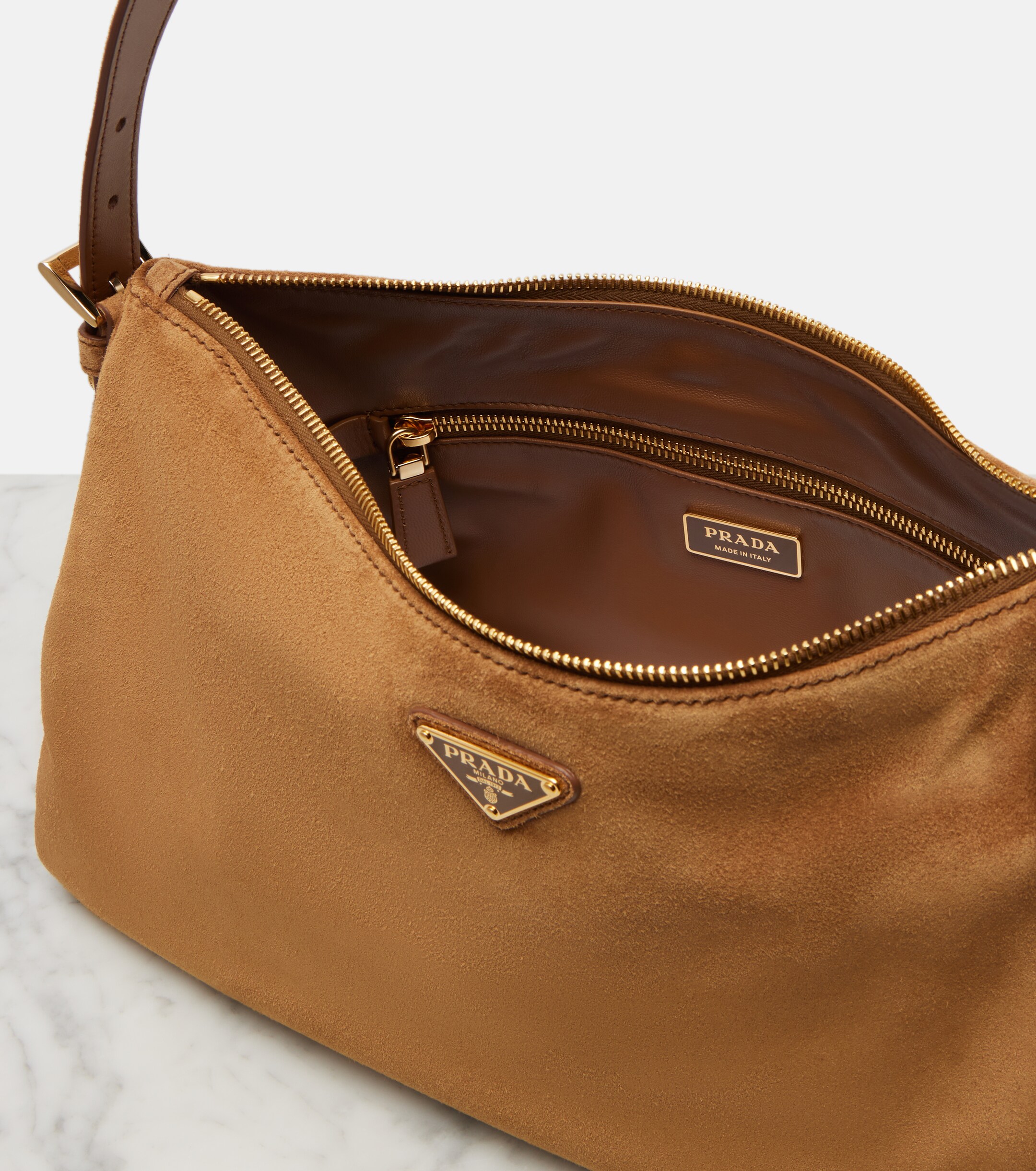 Prada Prada Aimée Large suede shoulder bag
