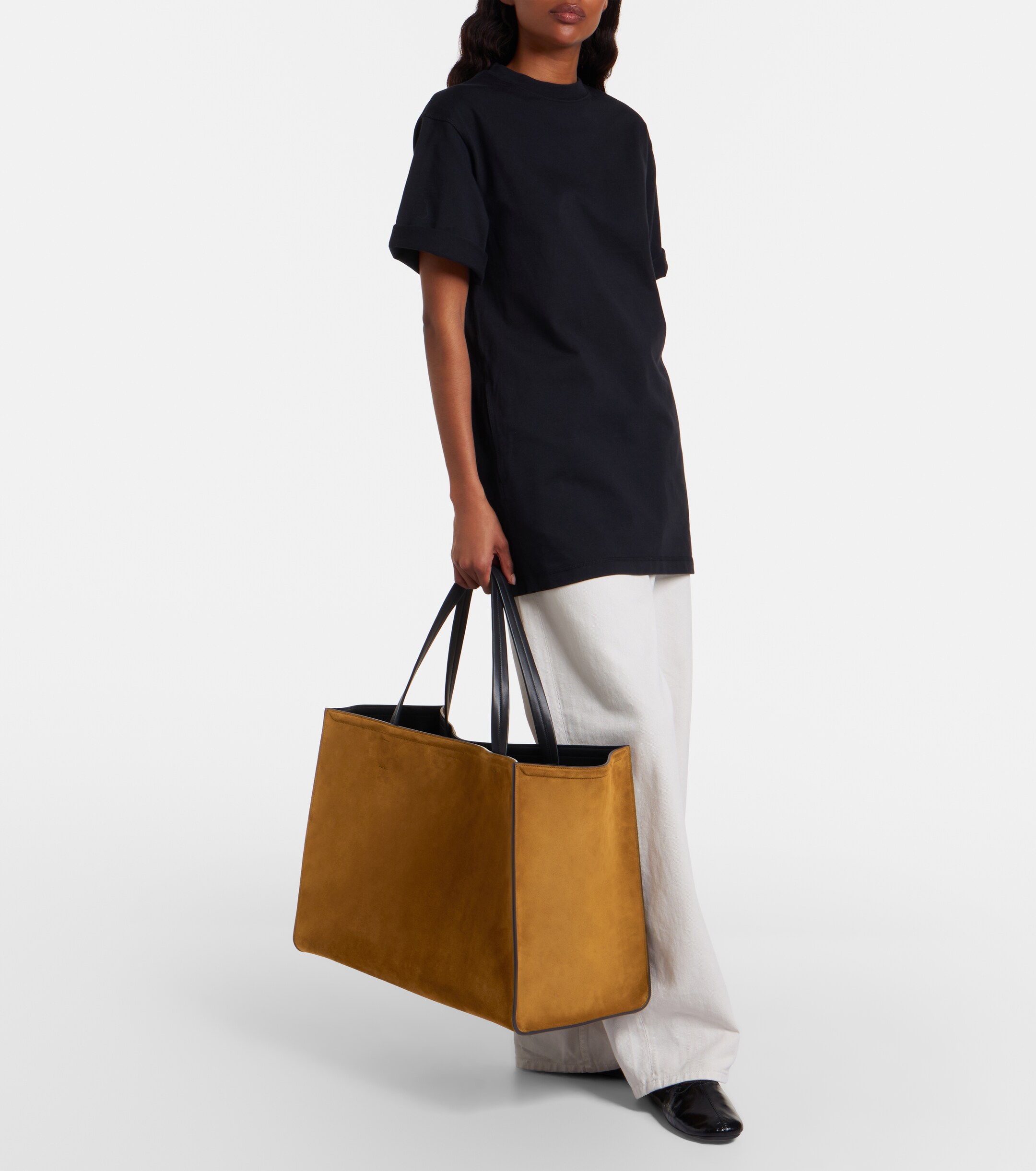 PHOEBE PHILO Large Slouch Cabas suede tote bag thumbnail