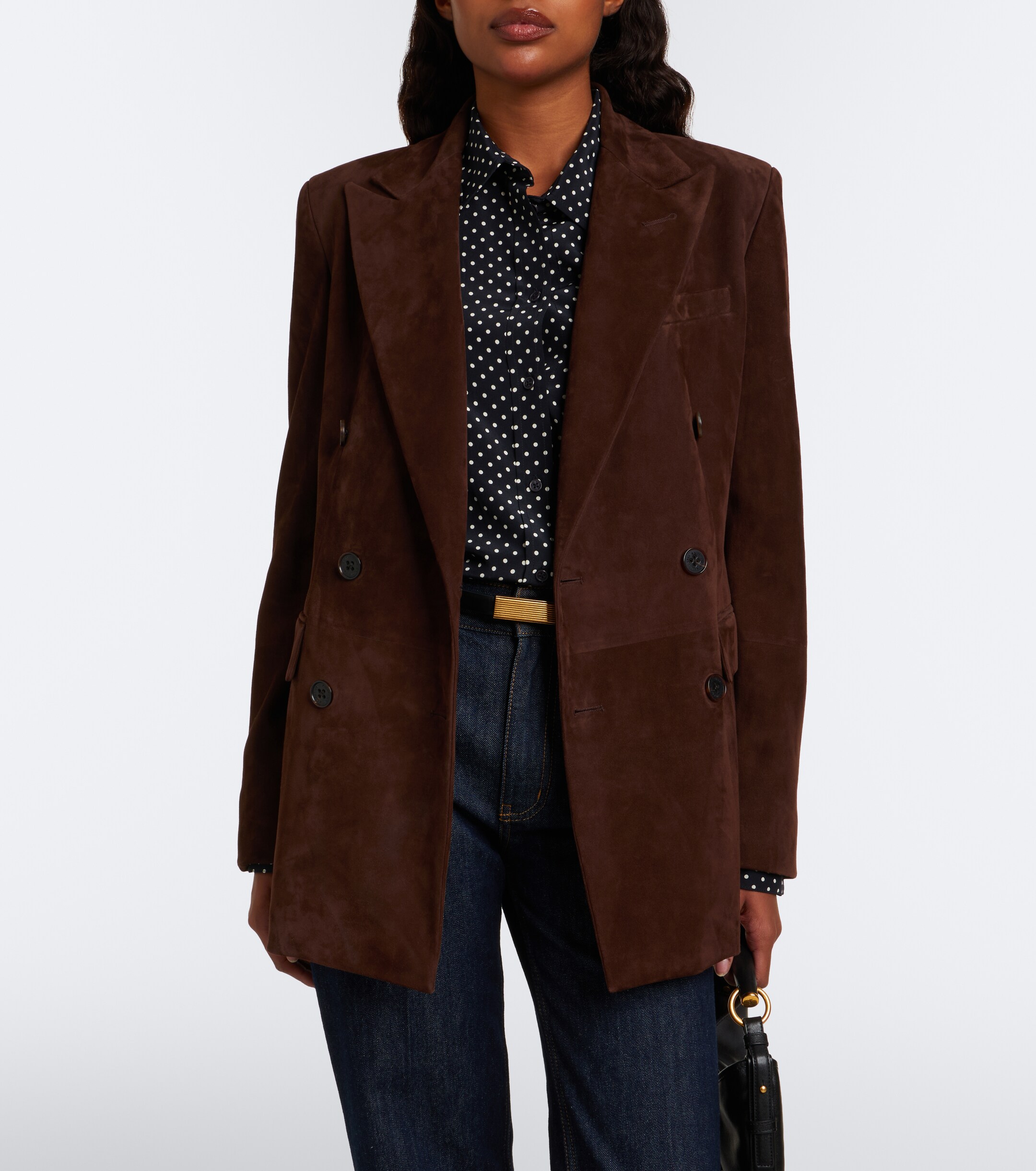 Ralph Lauren Collection Ralph Lauren Collection Ramona double-breasted suede blazer