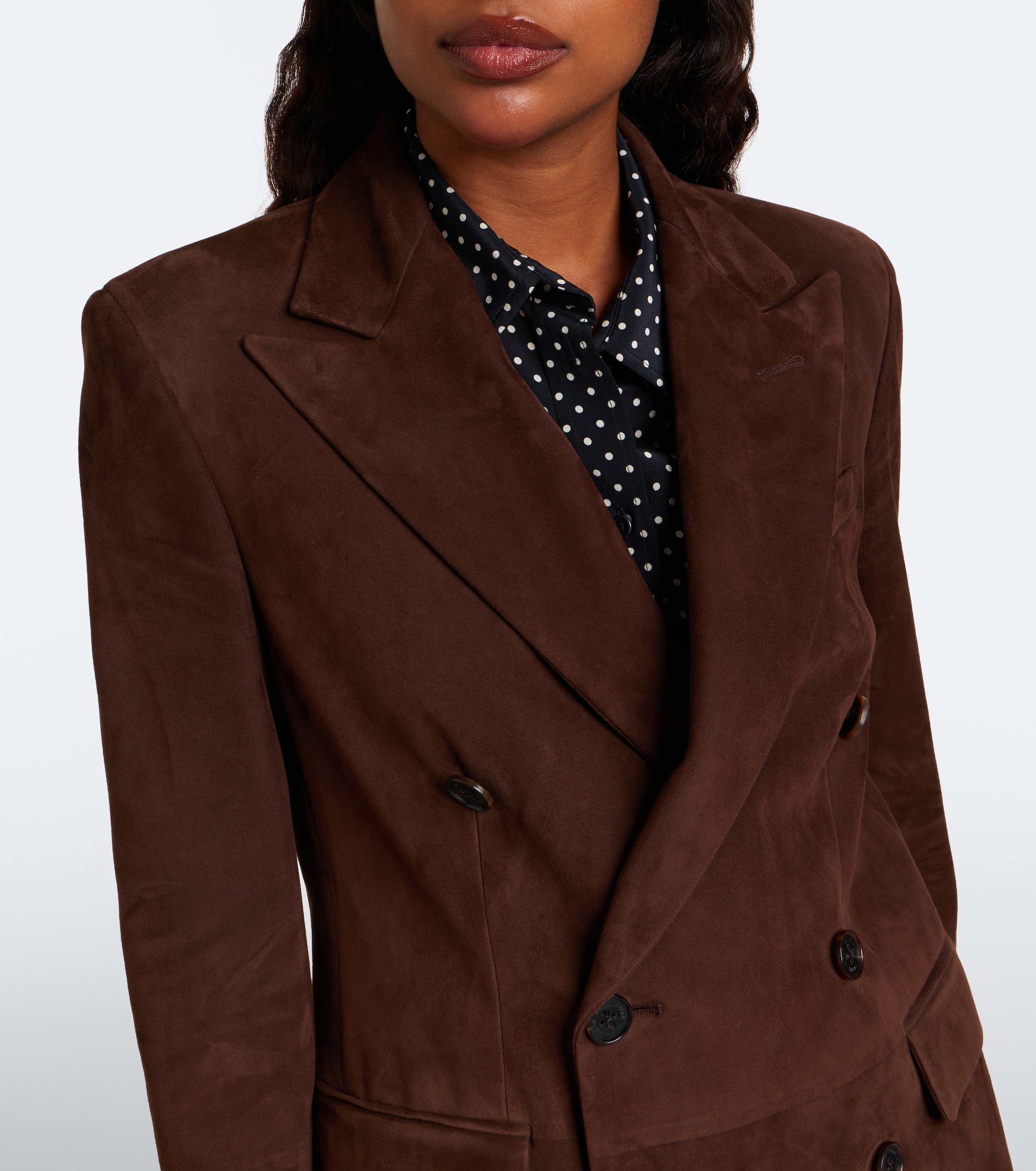 Ralph Lauren Collection Ralph Lauren Collection Ramona double-breasted suede blazer