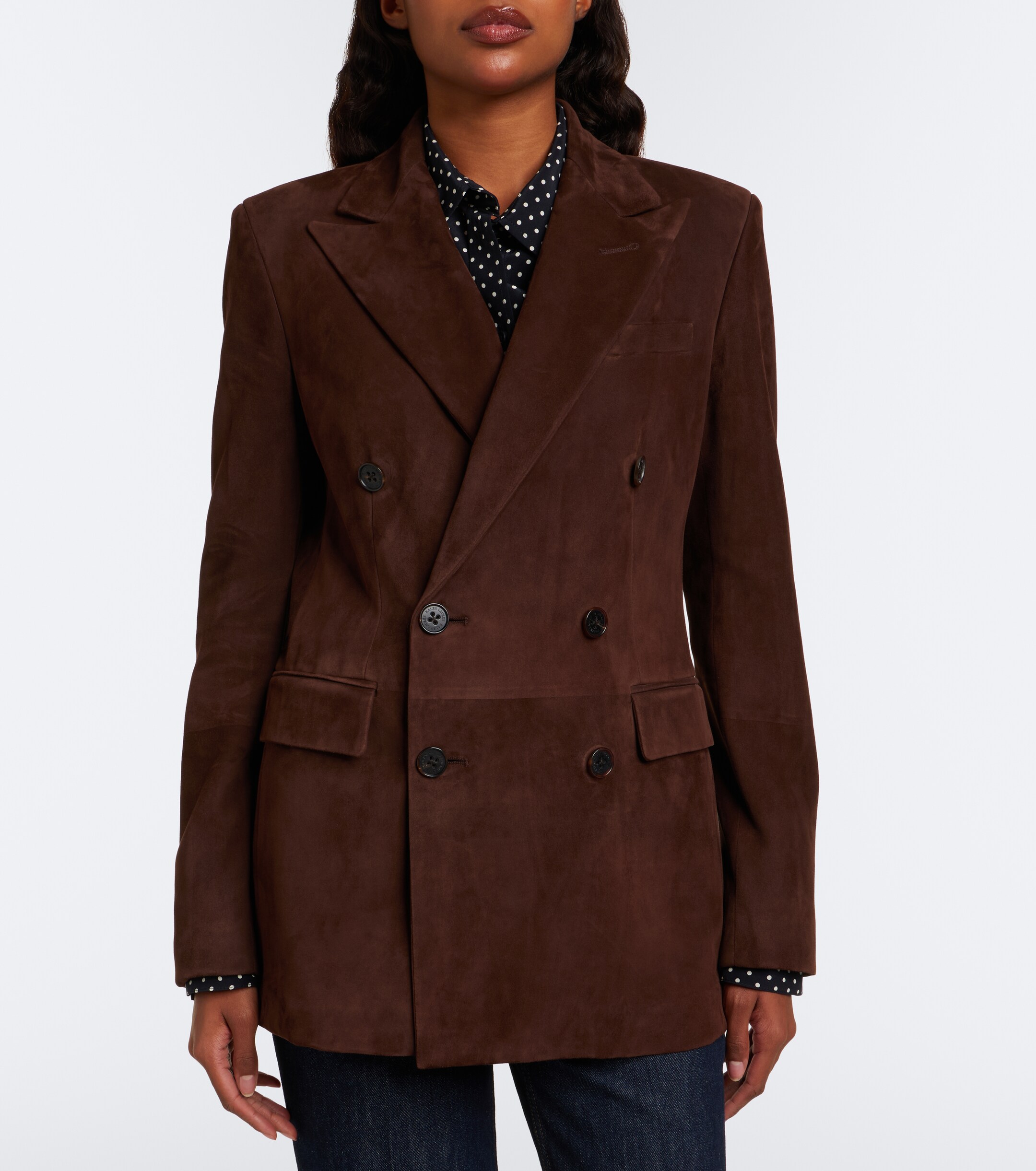 Ralph Lauren Collection Ralph Lauren Collection Ramona double-breasted suede blazer