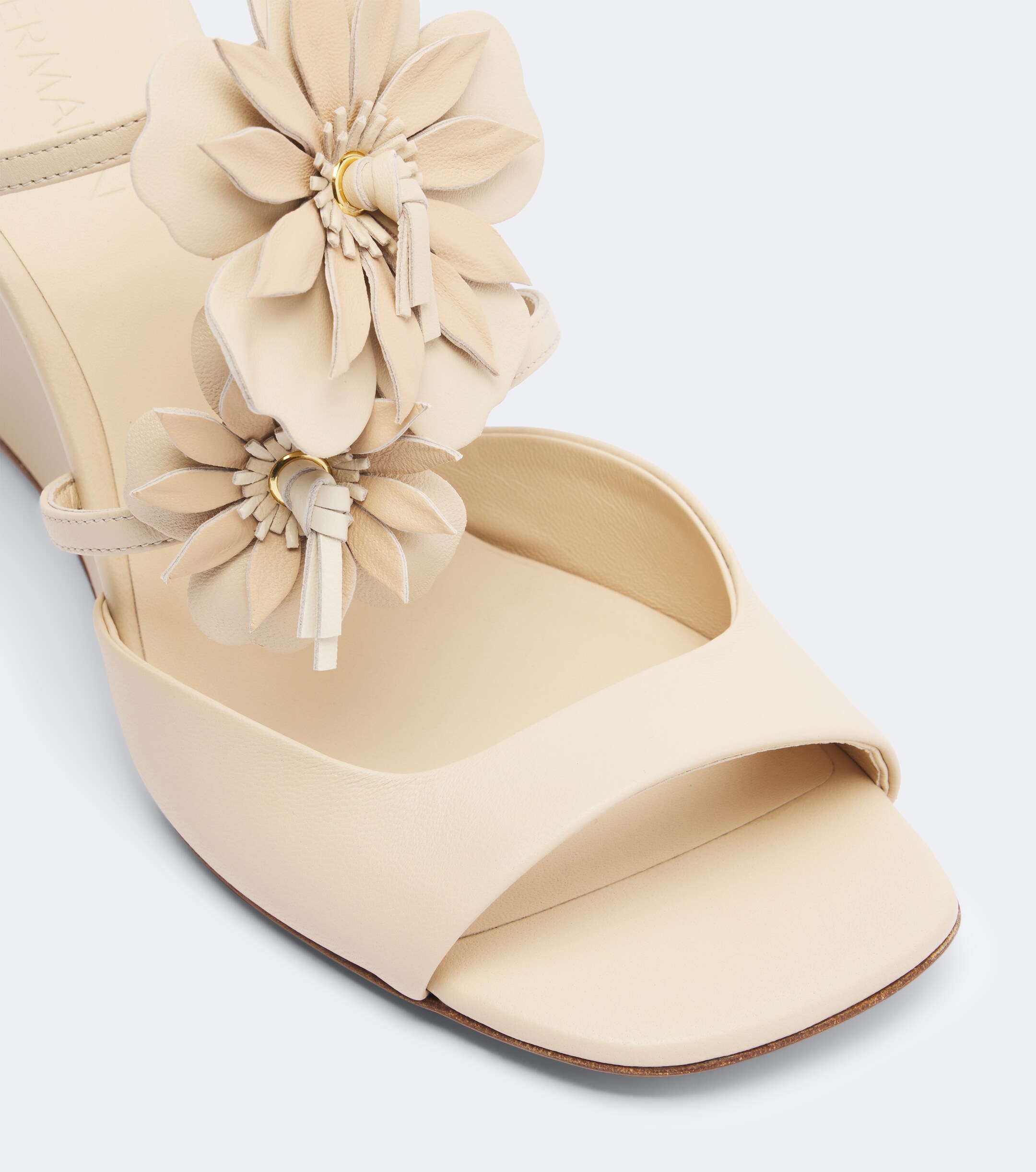 Zimmermann Zimmermann Belara floral-appliqué leather wedge mules