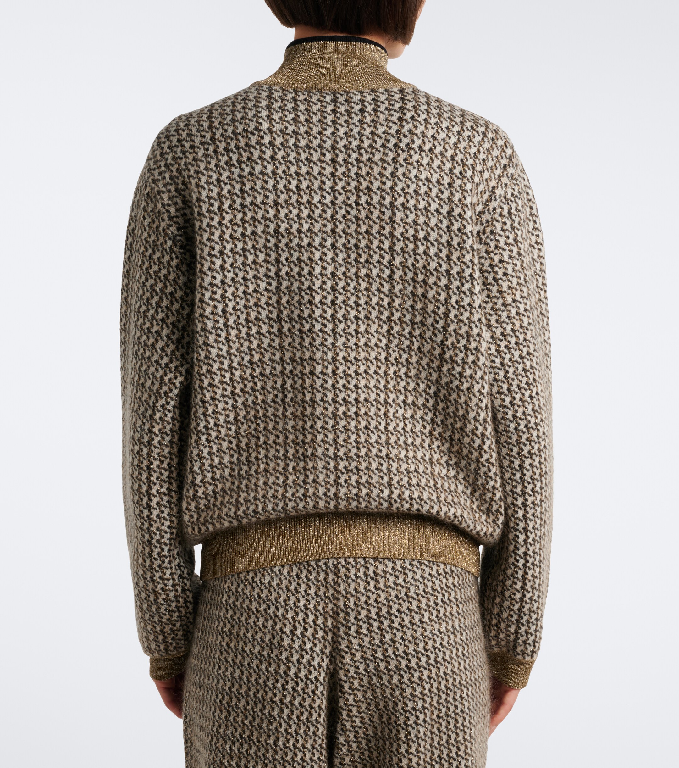 Brunello Cucinelli Brunello Cucinelli Lamé mohair, wool, cashmere, and silk-blend sweater