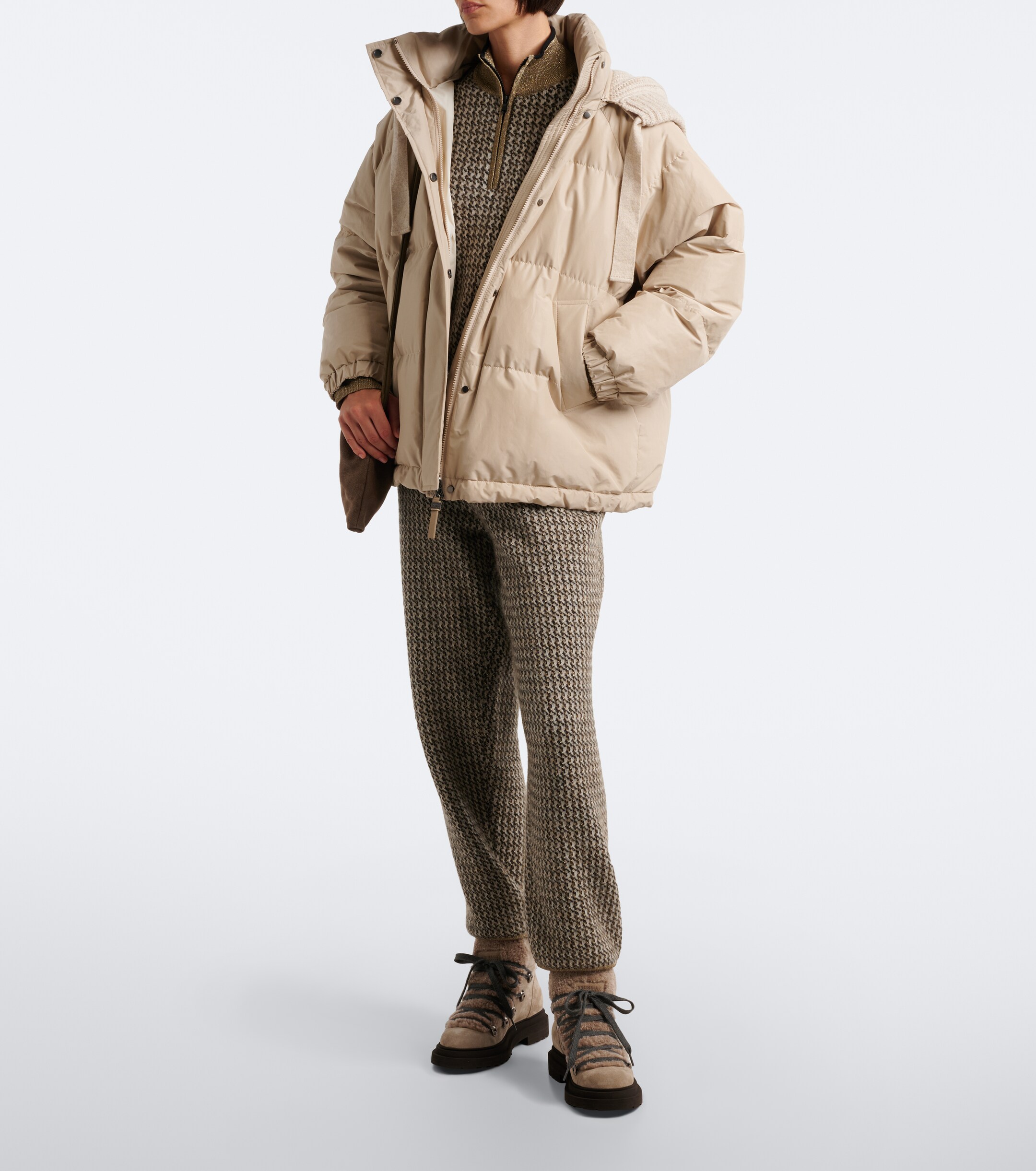 Brunello Cucinelli Brunello Cucinelli Lamé mohair, wool, cashmere, and silk-blend sweater