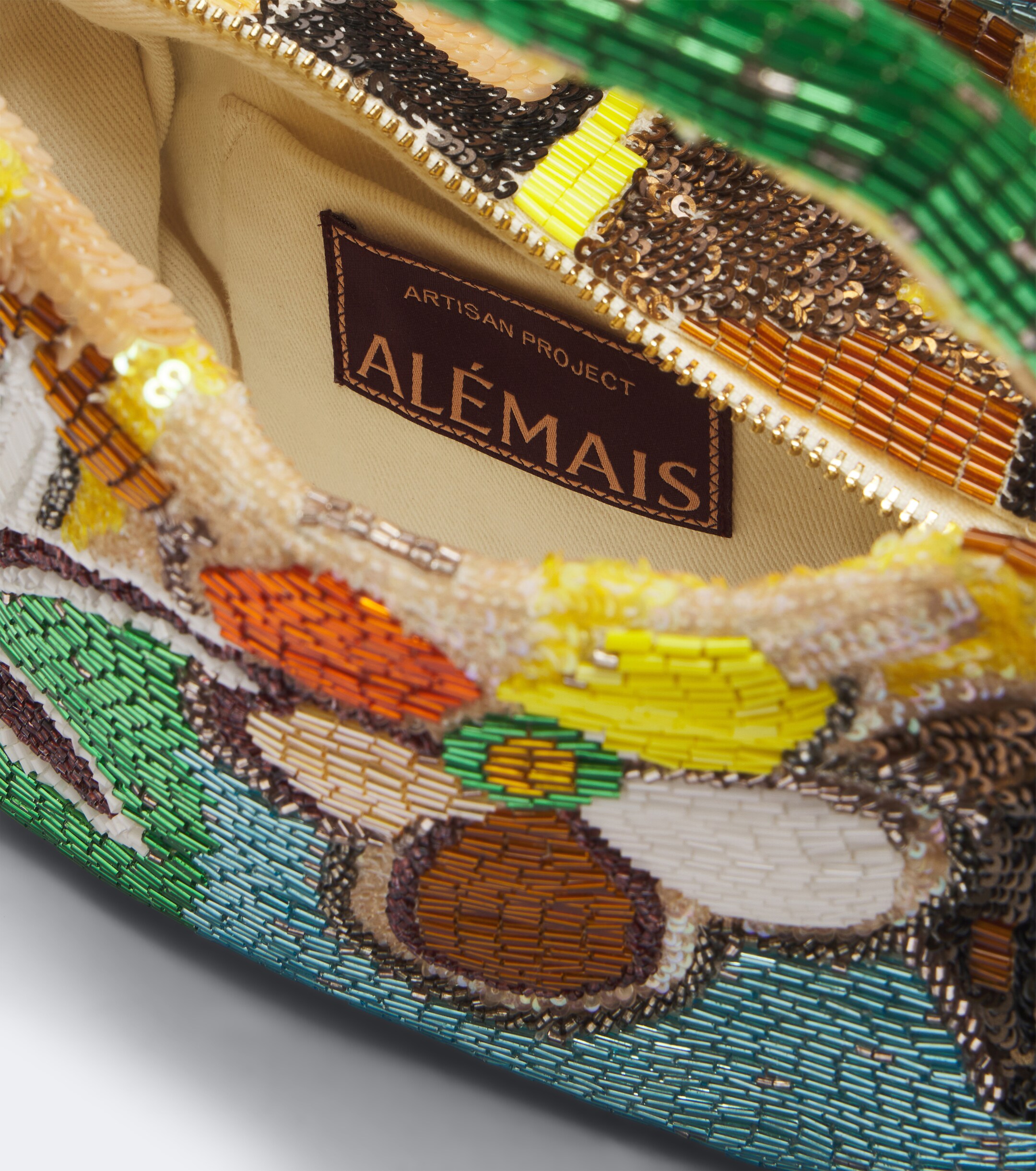 Alémais Limelight beaded top-handle bag
