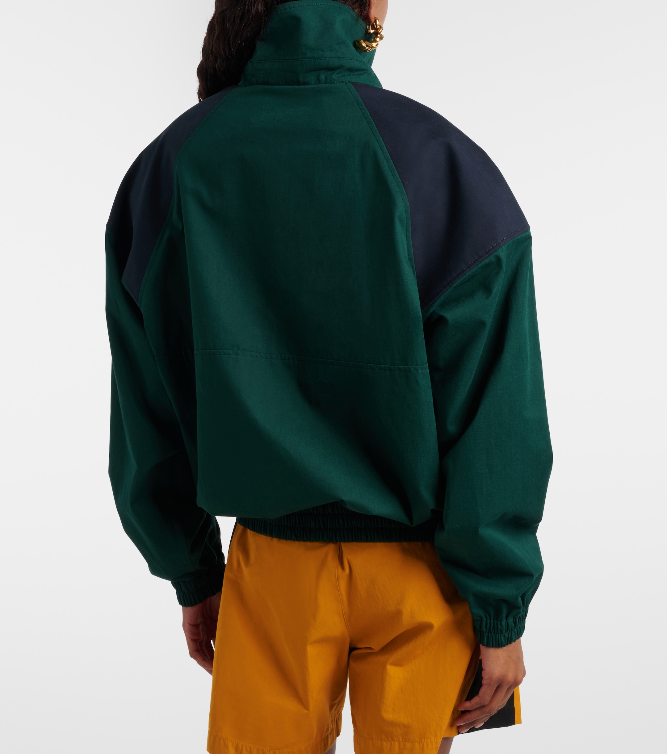 Saint Laurent Cassandre cotton canvas half-zip jacket