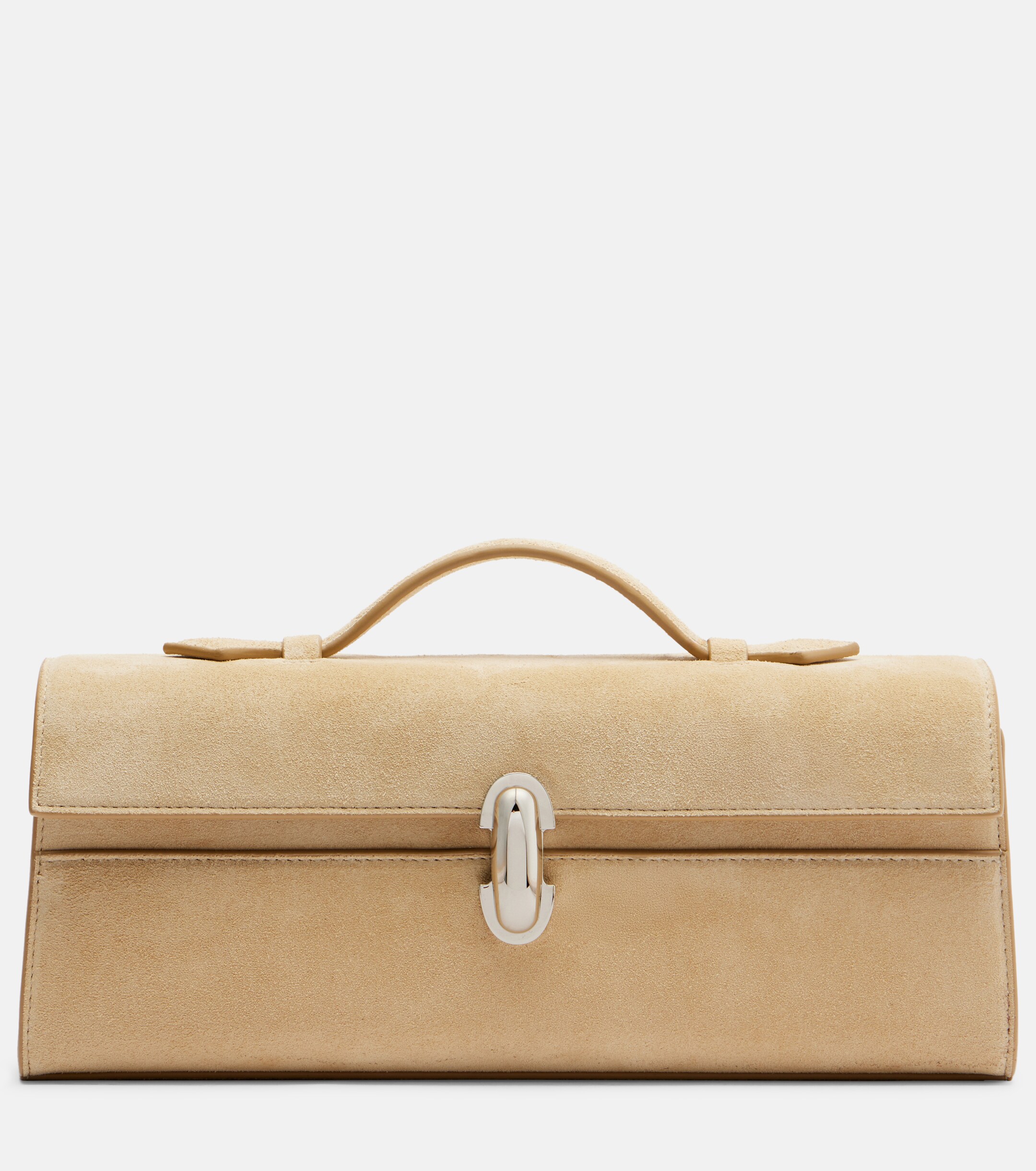 Savette Symmetry Slim suede top-handle bag