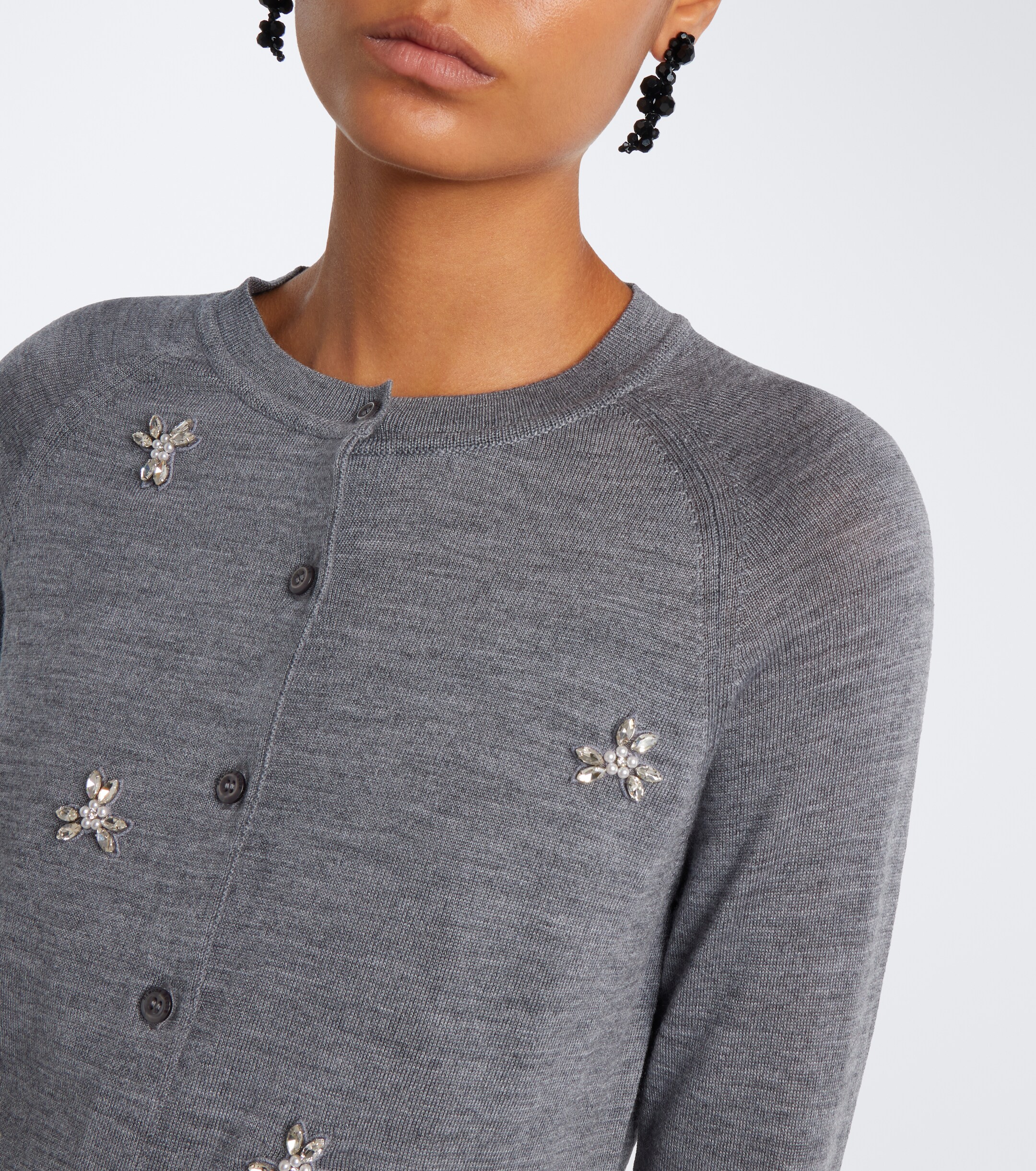Simone Rocha Simone Rocha Embellished wool and silk cardigan