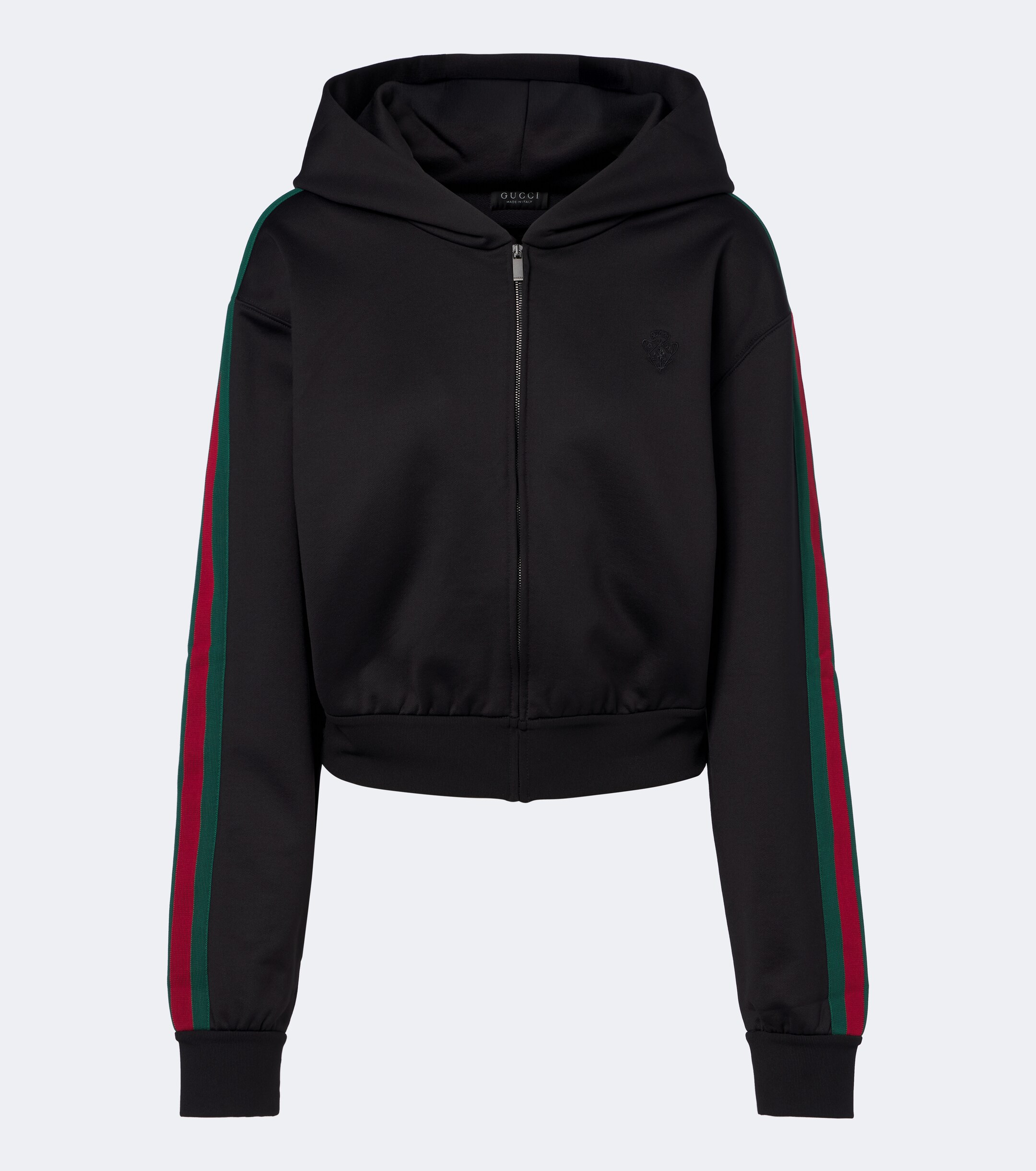 Gucci Gucci Web Stripe jersey zip-up hoodie
